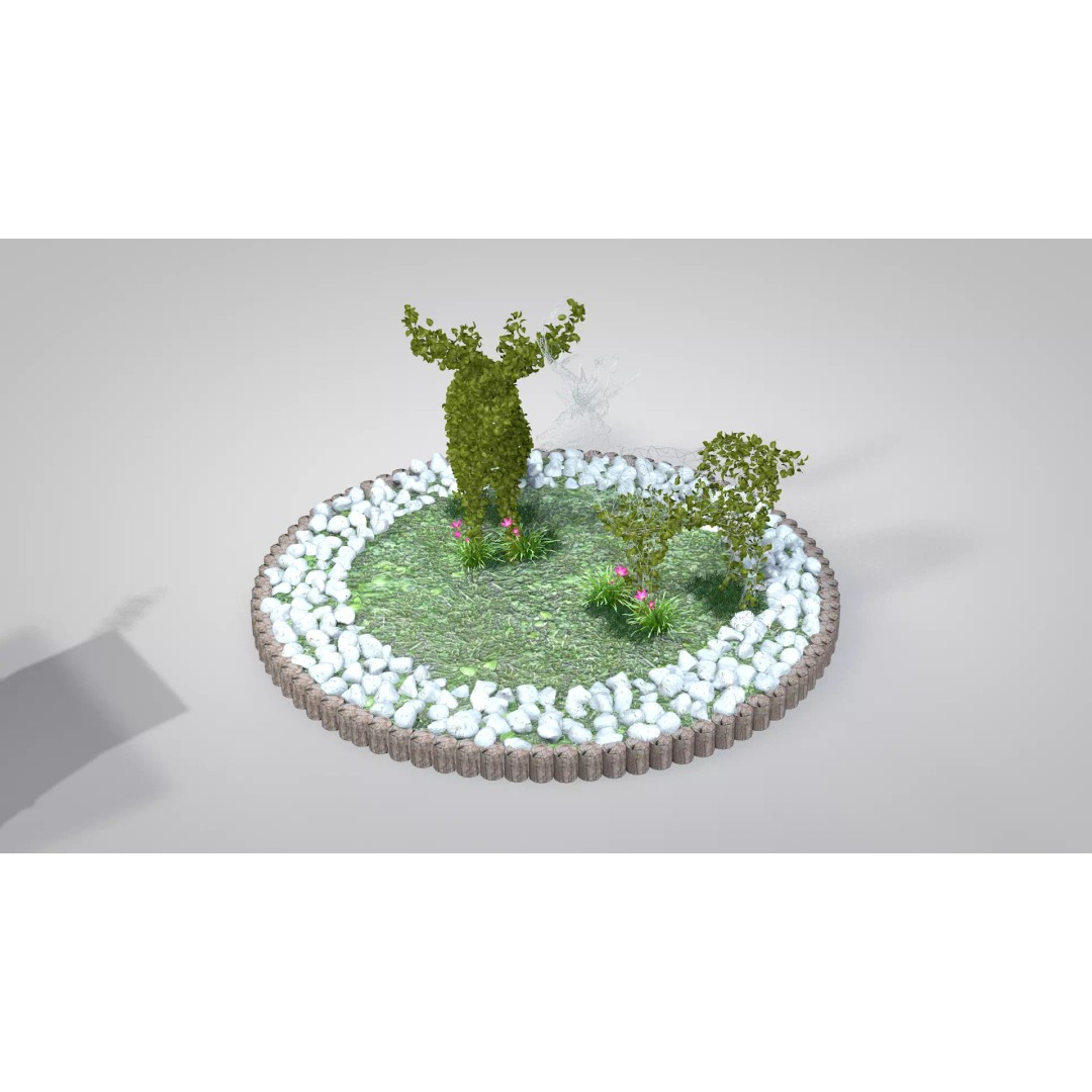 Deer Topiary 3D Model – PBR Textured Garden Asset, FBX, OBJ - View 15