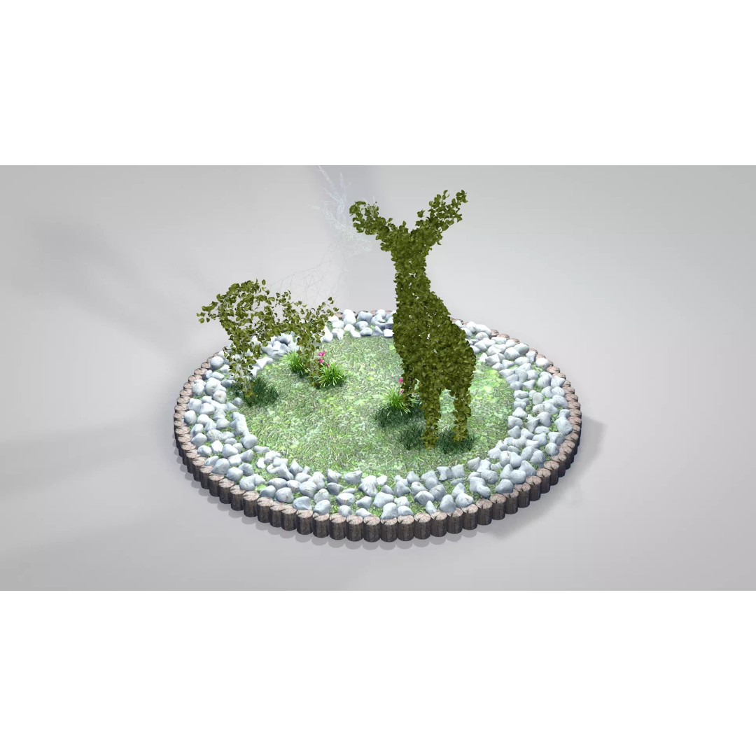 Deer Topiary 3D Model – PBR Textured Garden Asset, FBX, OBJ - View 17