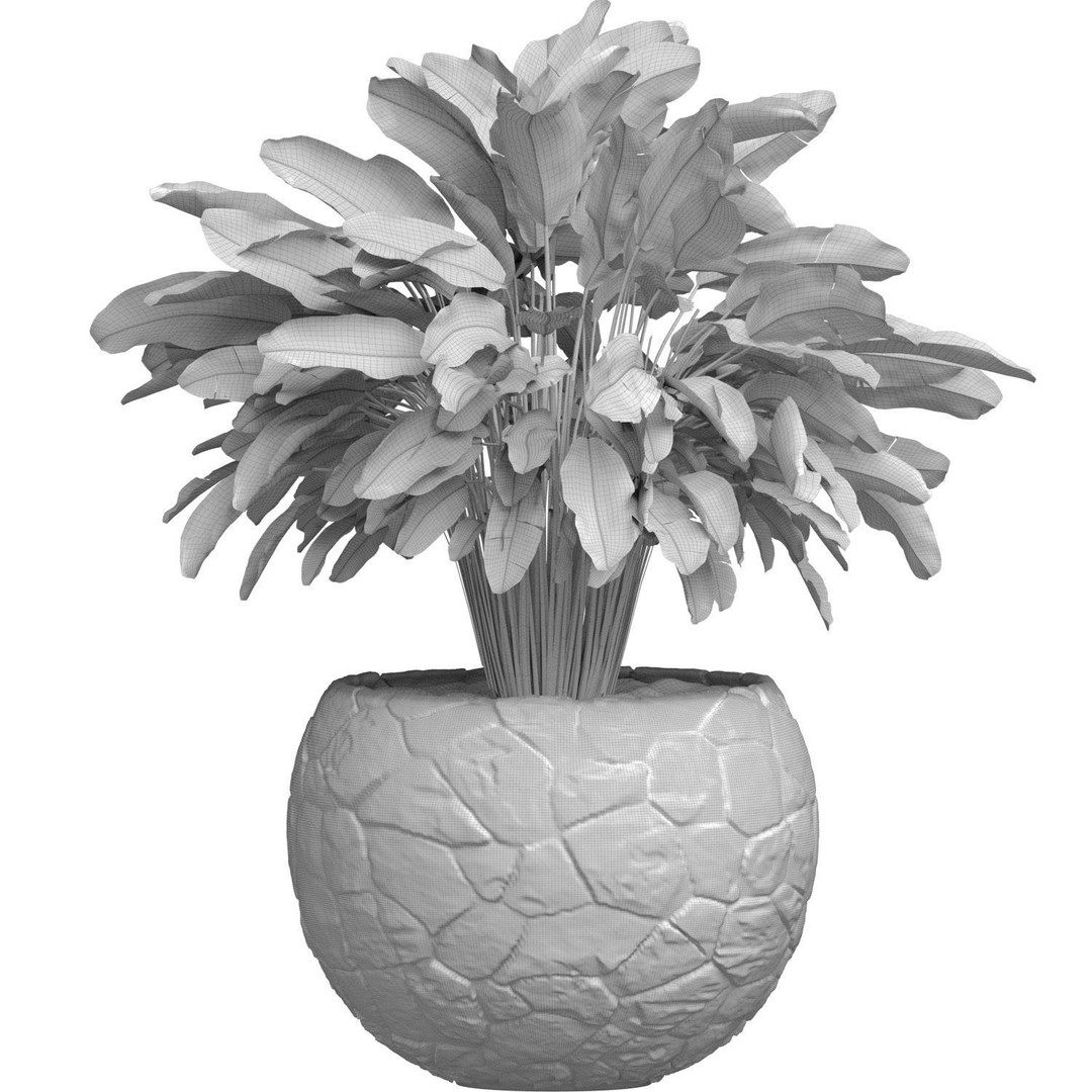 Decorative Fern 3D Model – Classic Style Pot Plant, FBX & OBJ