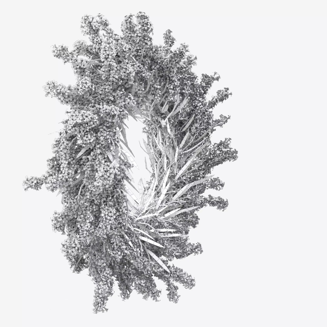 Lavender Wreath 3D Model – Decorative Floral Set with Candles, FBX