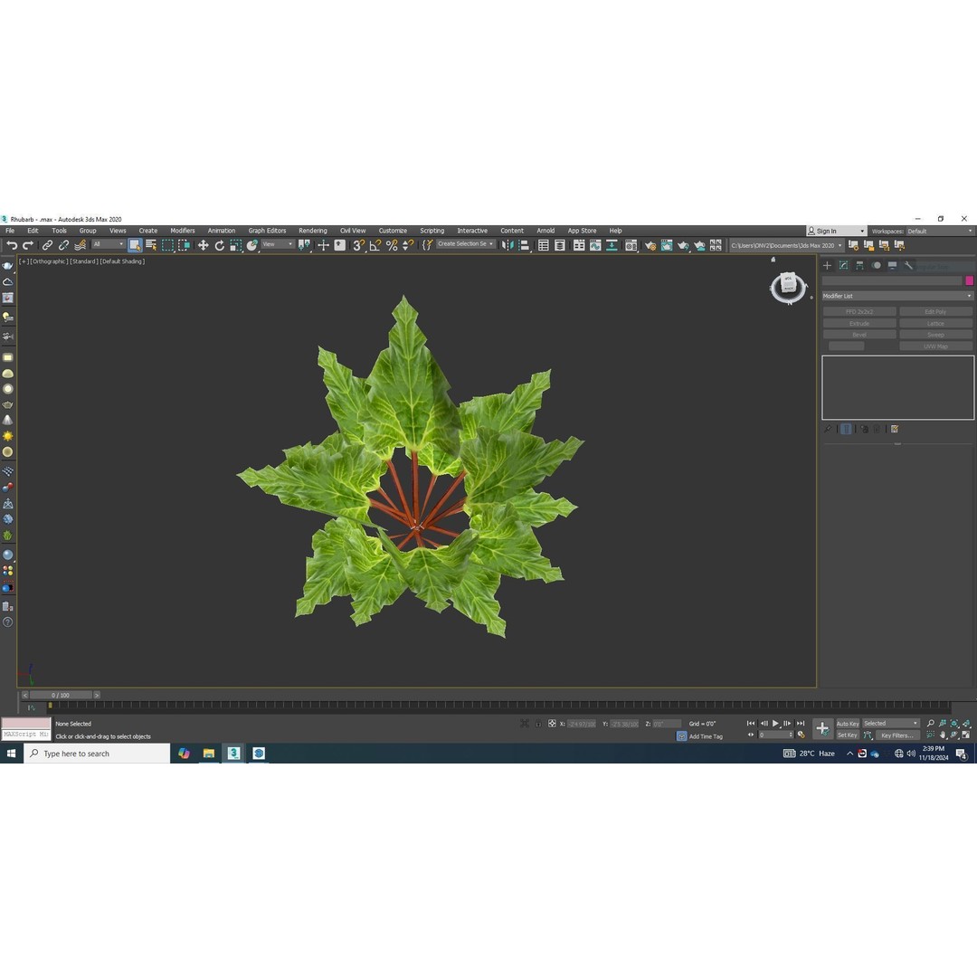 Rhubarb 3D Model – Low Poly Plant Asset for VR and AR - View 9