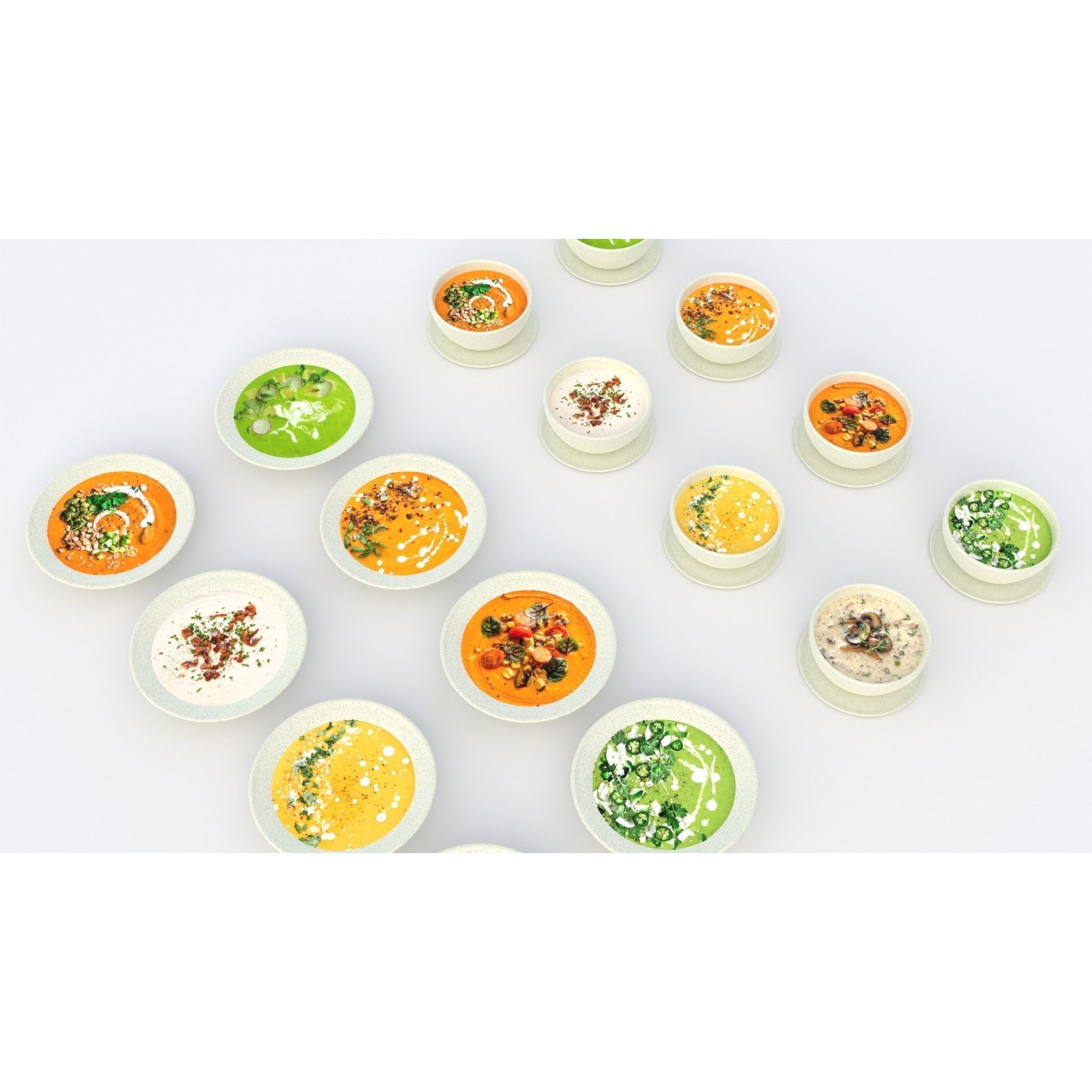 Low-Poly Textured Soup Plates - Game-Ready 3D Model - View 7