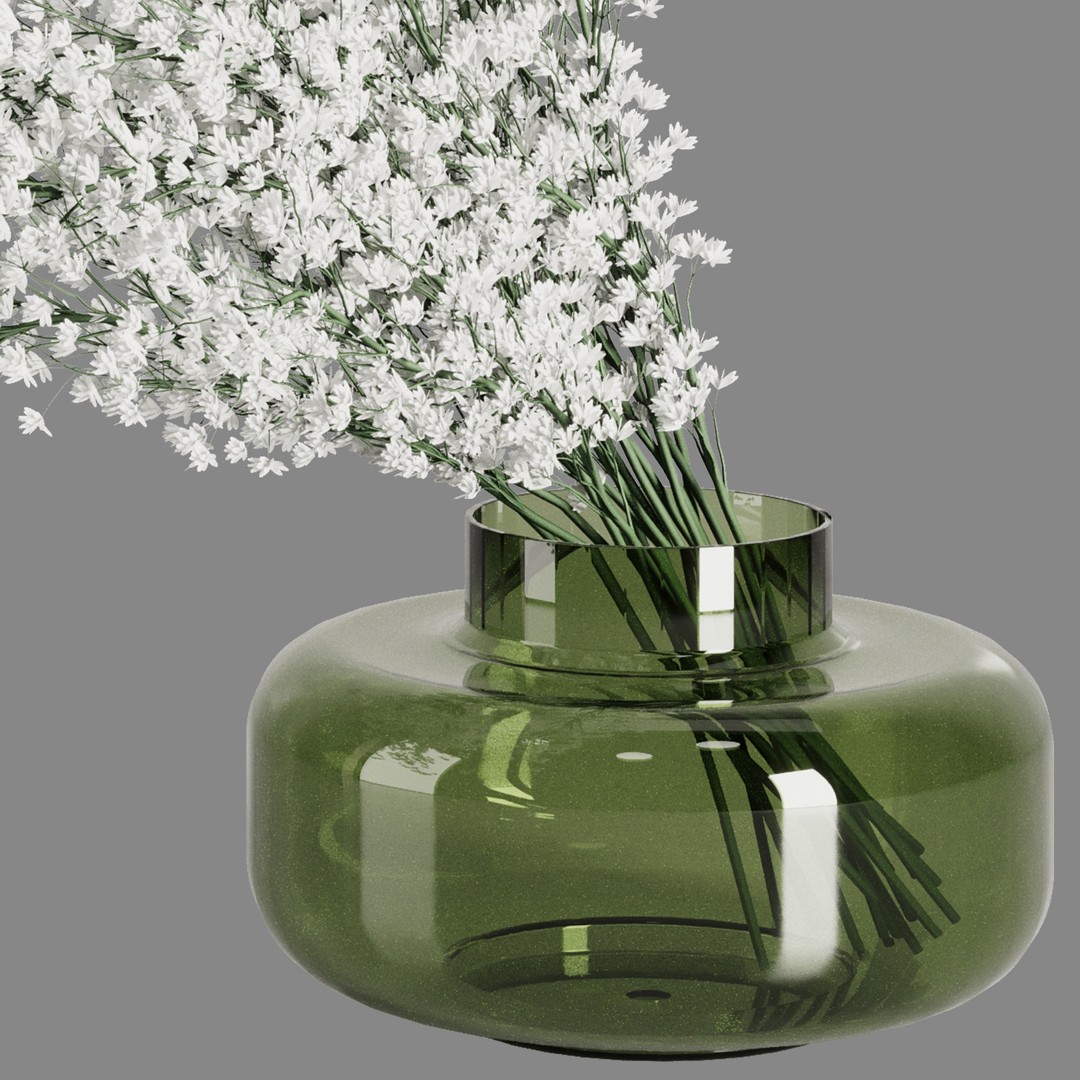 Baby Breath Bouquet 3D Model – Dry Flower Decoration, FBX, OBJ - View 4