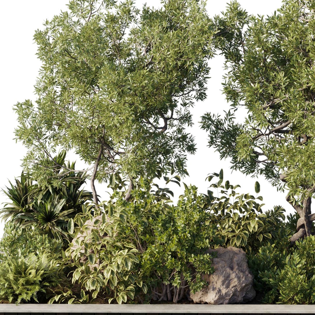 Garden Plants in Boxes 3D Model – Indoor Decorative PBR Asset - View 6