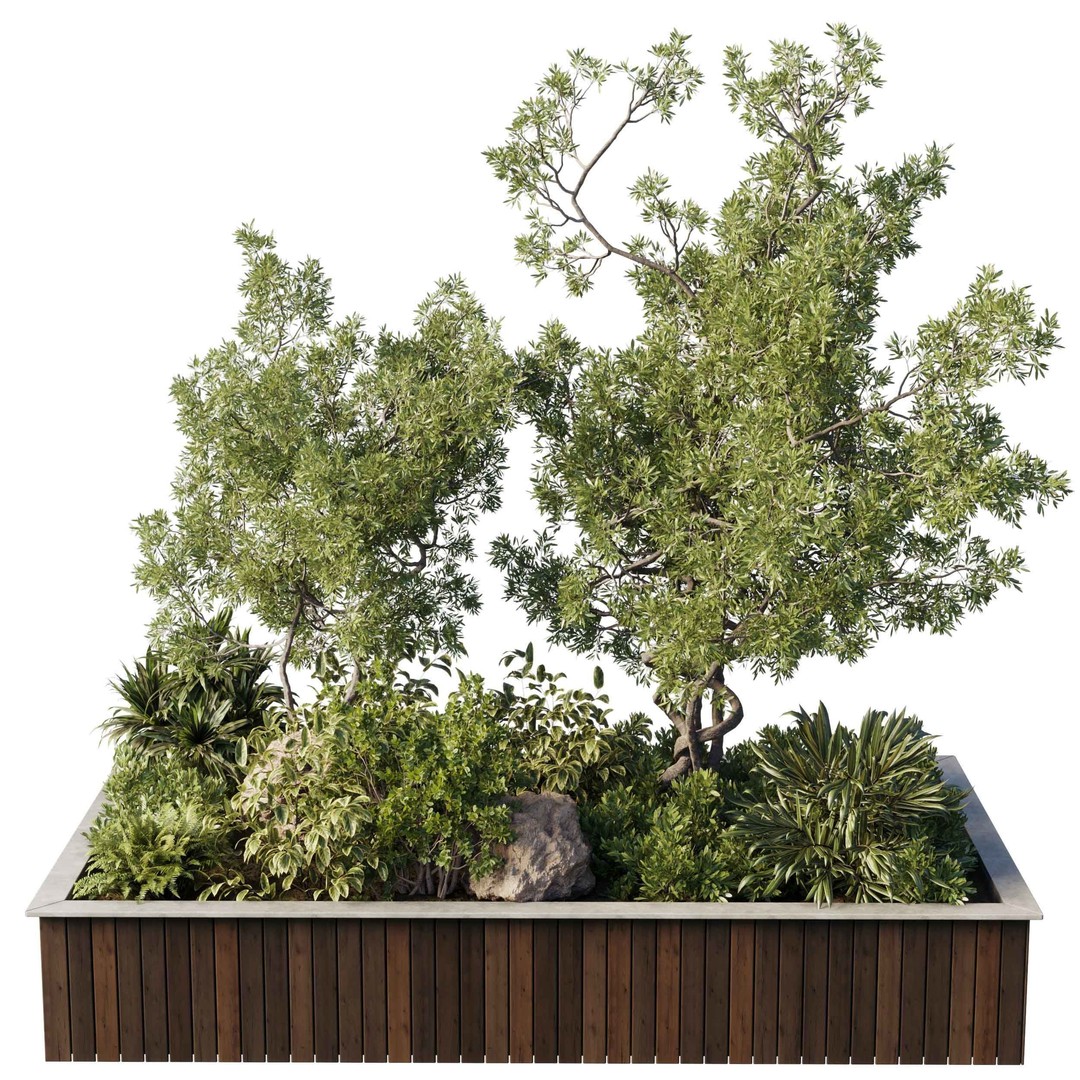 Garden Plants in Boxes 3D Model – Indoor Decorative PBR Asset - View 7