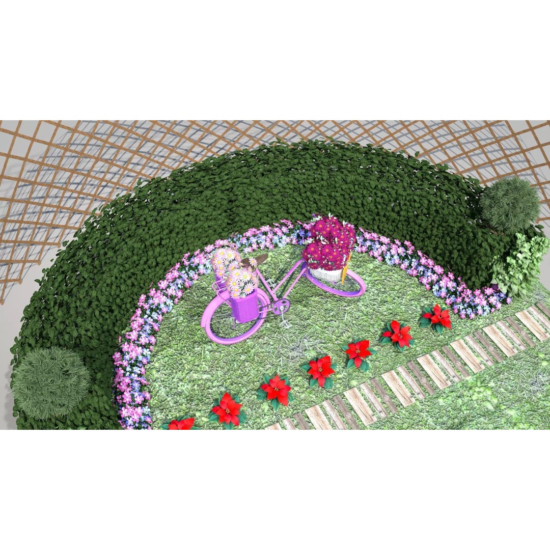 Garden Bicycle 3D Model – 1950s Style PBR Asset, FBX & GLB - View 13