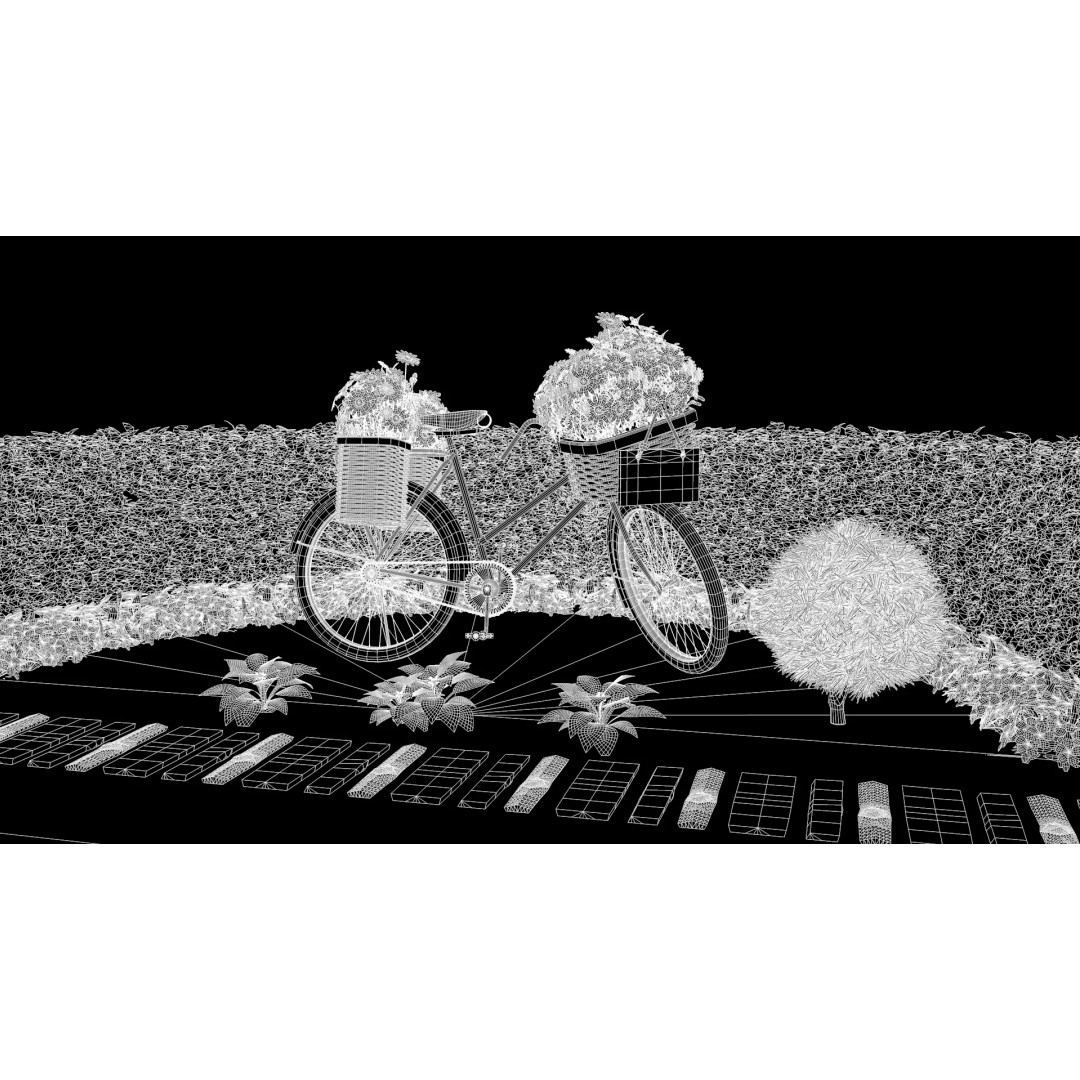 Garden Bicycle 3D Model – 1950s Style PBR Asset, FBX & GLB - View 19