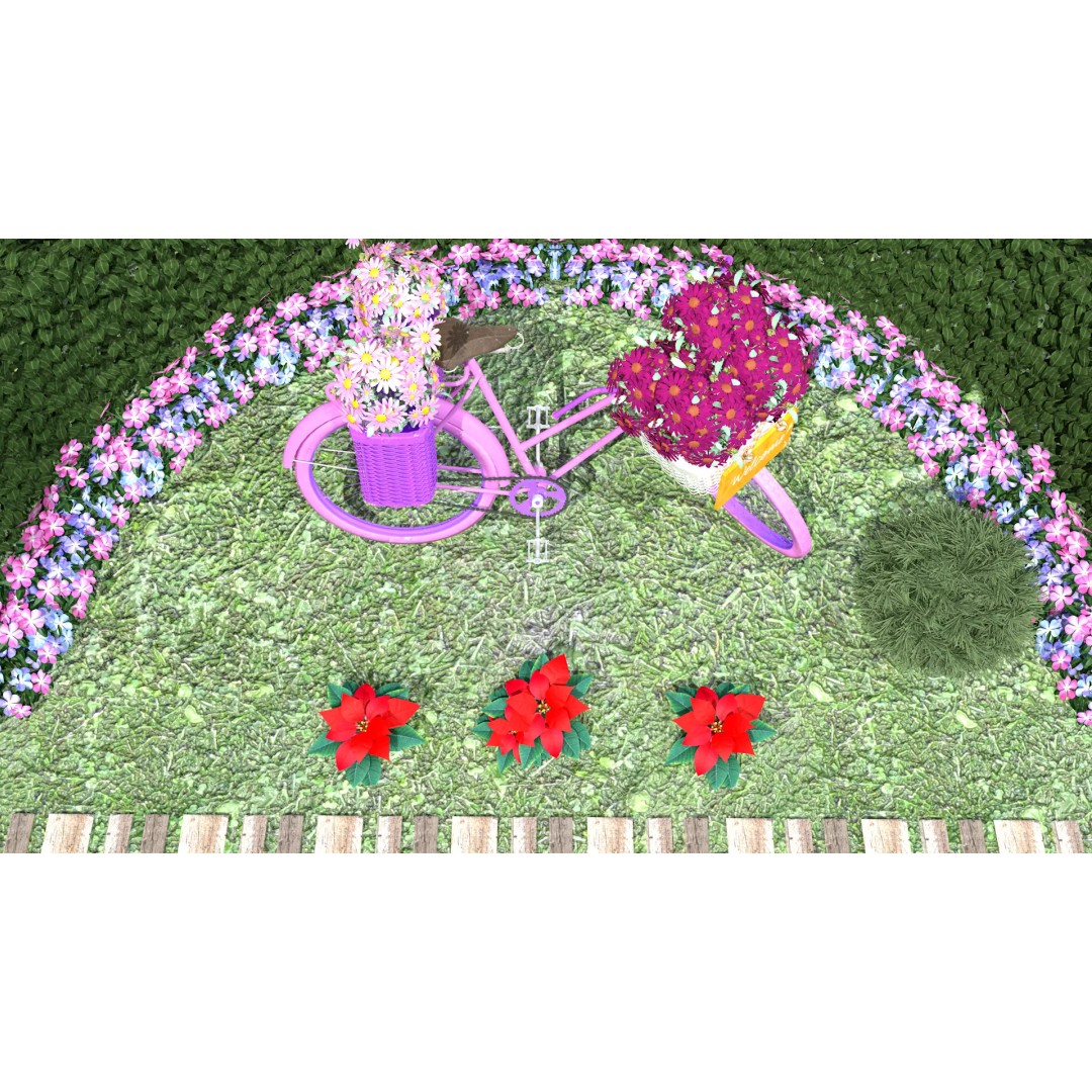 Garden Bicycle 3D Model – 1950s Style PBR Asset, FBX & GLB - View 4