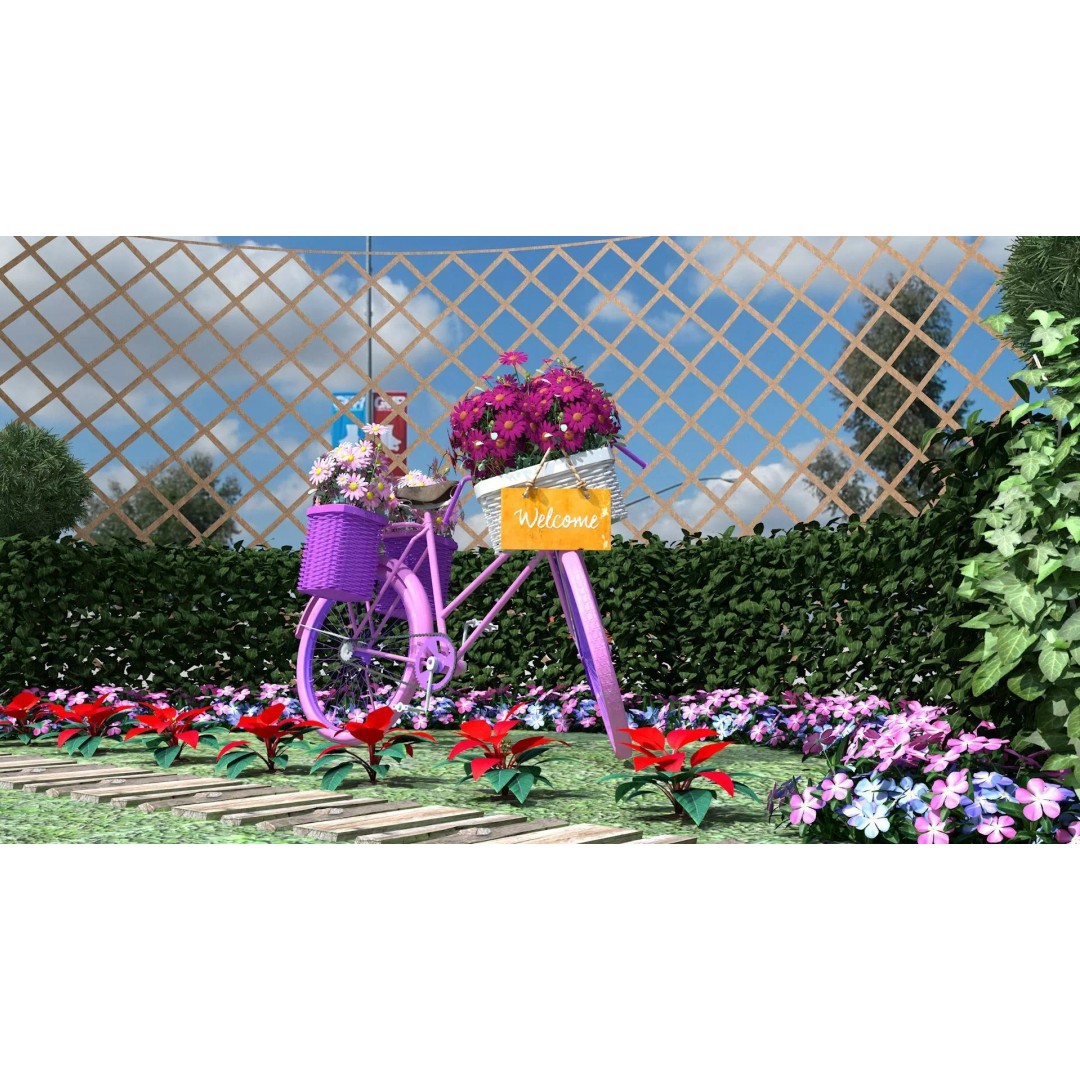 Garden Bicycle 3D Model – 1950s Style PBR Asset, FBX & GLB - View 8