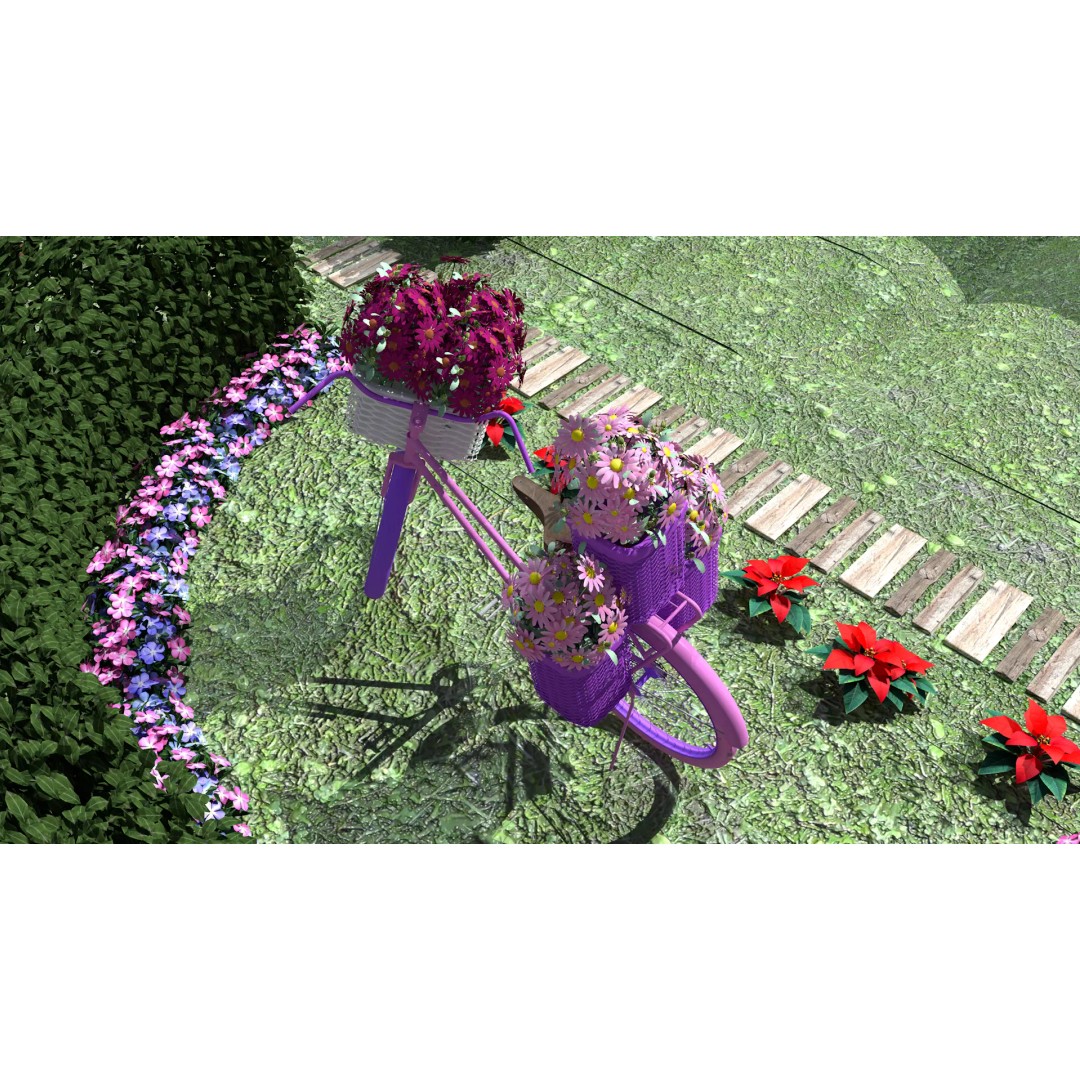 Garden Bicycle 3D Model – 1950s Style PBR Asset, FBX & GLB - View 9