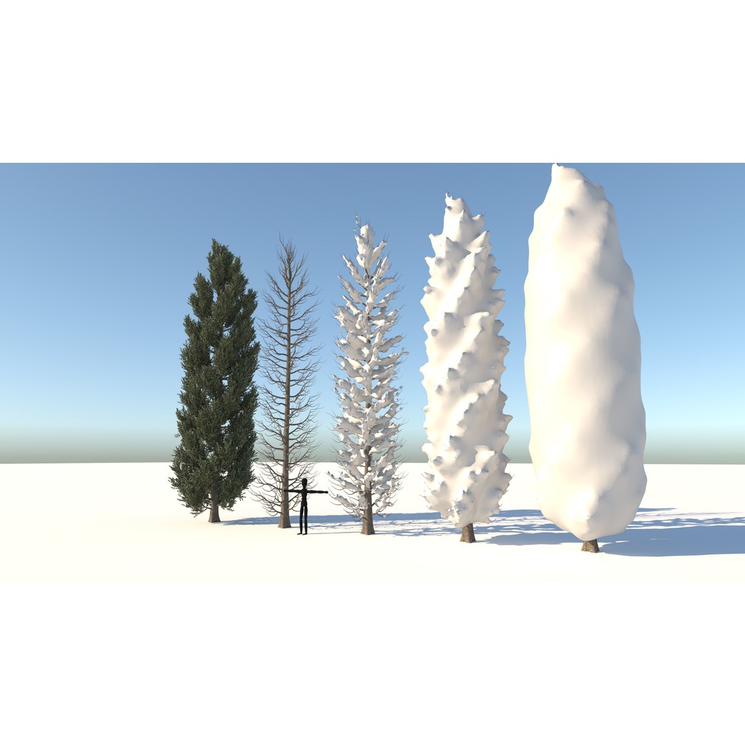 Tuscan Cypress Tree Collection 3D Model – High Poly PBR Asset, C4D, FBX, OBJ - View 4