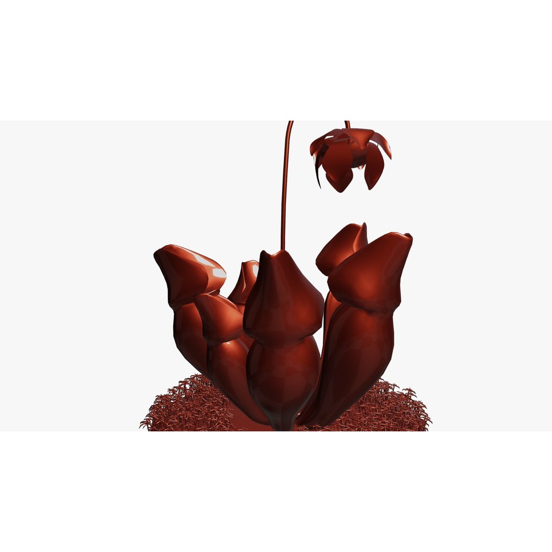 Sarracenia Purpurea 3D Model – PBR Textured Carnivorous Plant, Blender, FBX, OBJ - View 30