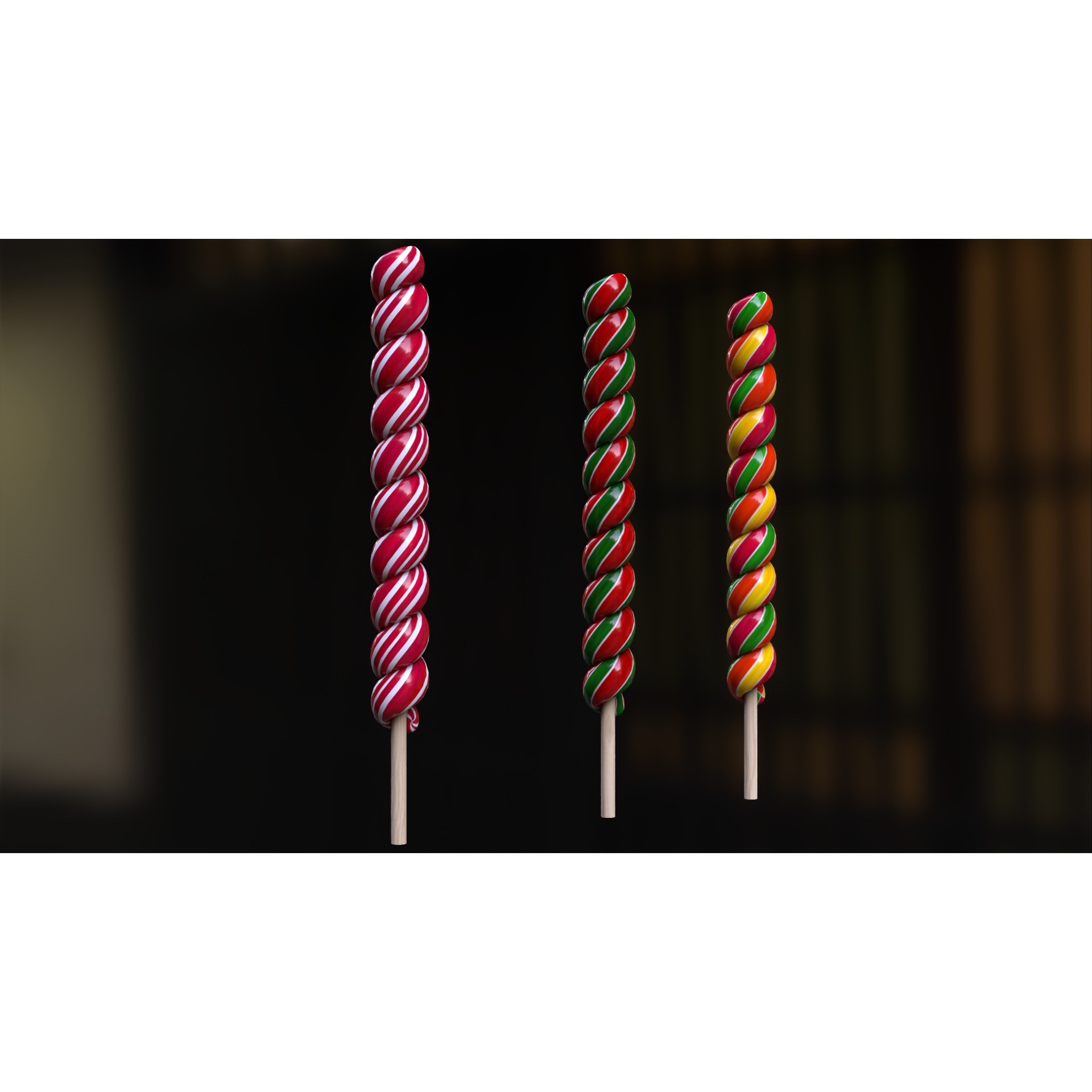 Candy Canes and Christmas Sweets - Low-Poly Game-Ready 3D Model - View 12