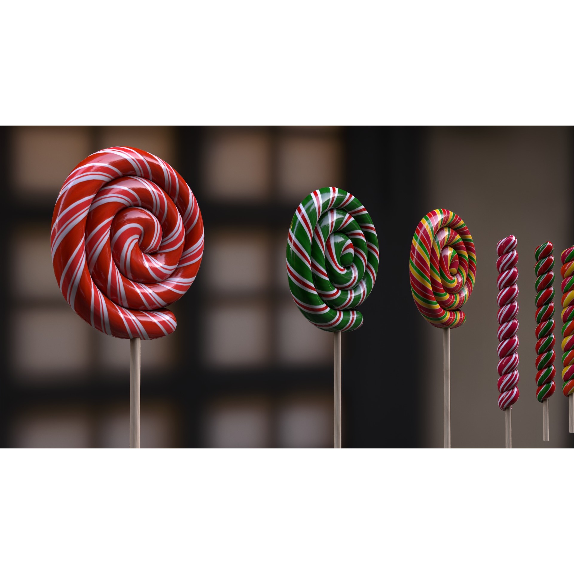 Candy Canes and Christmas Sweets - Low-Poly Game-Ready 3D Model - View 13