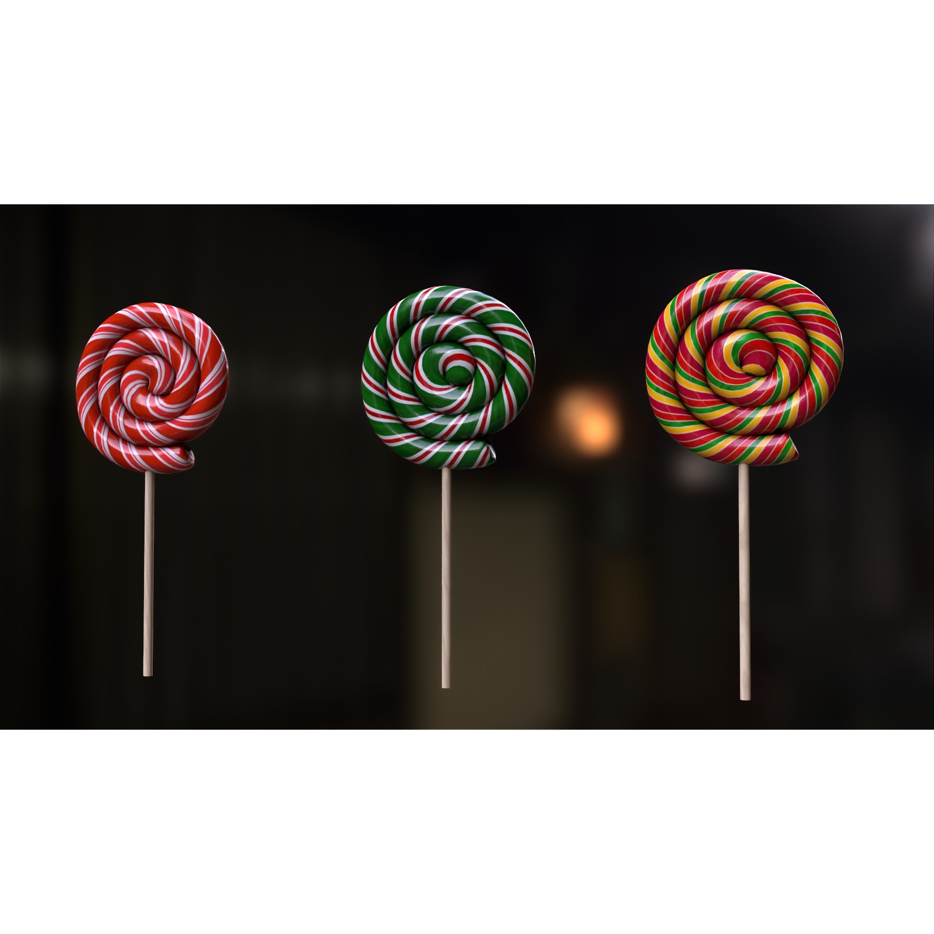 Candy Canes and Christmas Sweets - Low-Poly Game-Ready 3D Model - View 20