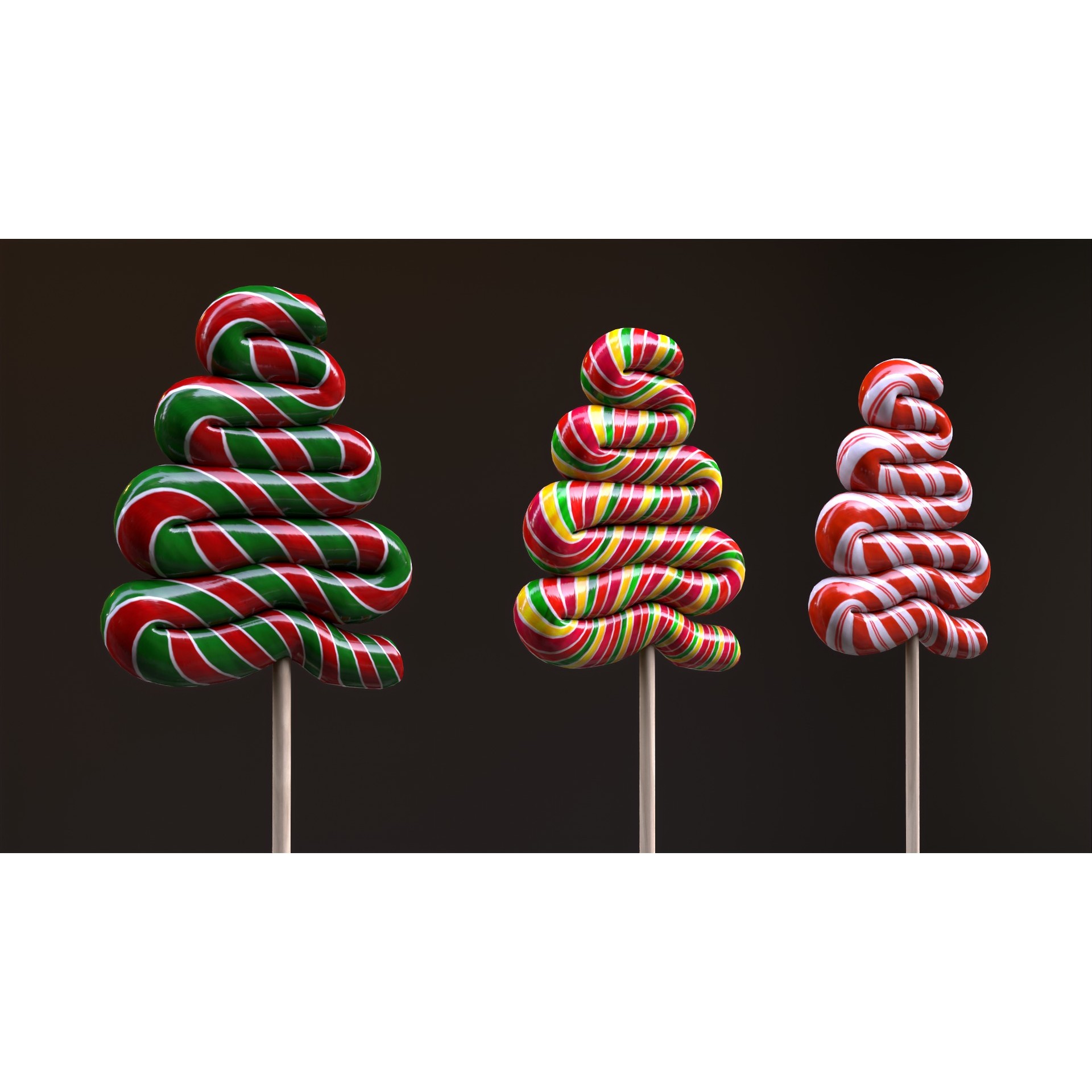 Candy Canes and Christmas Sweets - Low-Poly Game-Ready 3D Model - View 22