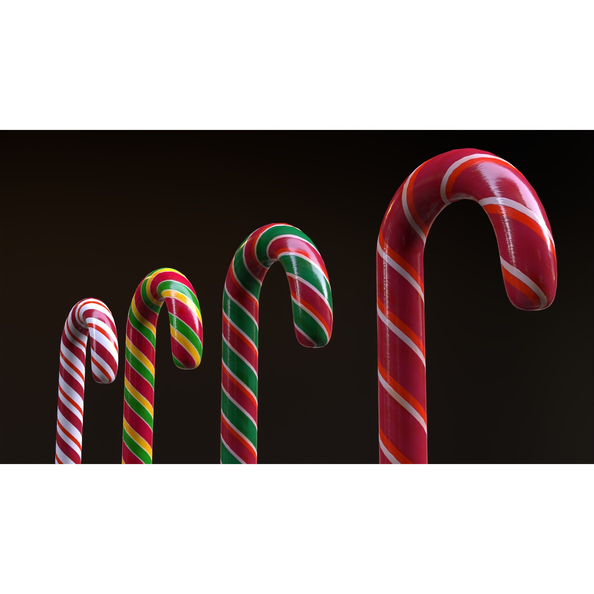 Candy Canes and Christmas Sweets - Low-Poly Game-Ready 3D Model - View 24