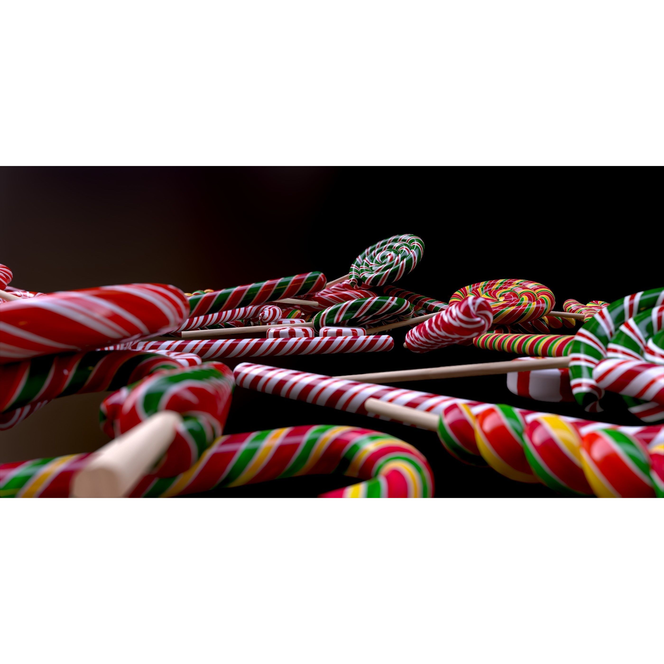 Candy Canes and Christmas Sweets - Low-Poly Game-Ready 3D Model - View 25