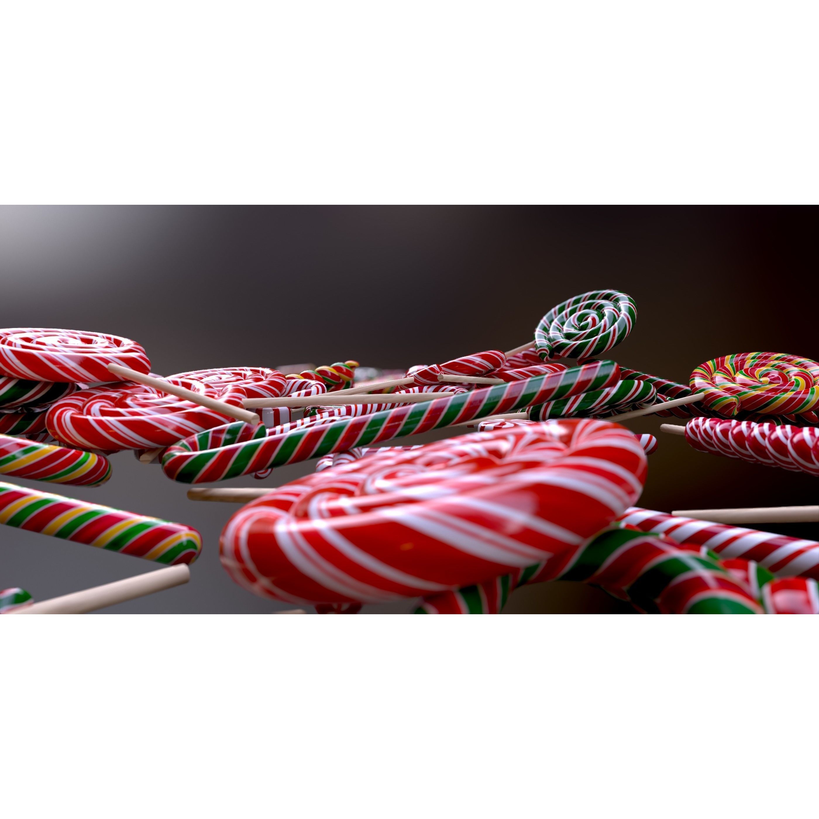 Candy Canes and Christmas Sweets - Low-Poly Game-Ready 3D Model - View 28