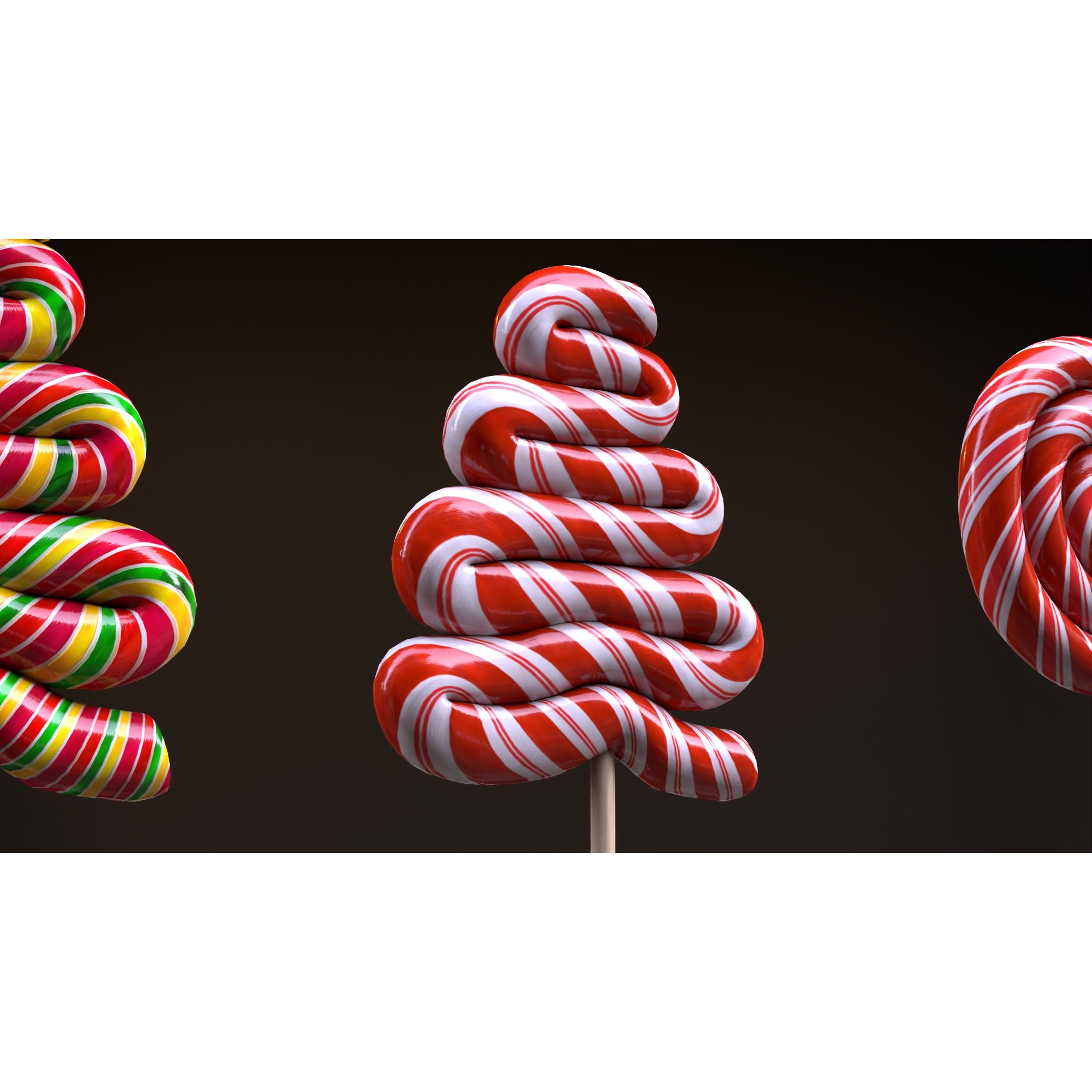 Candy Canes and Christmas Sweets - Low-Poly Game-Ready 3D Model - View 3