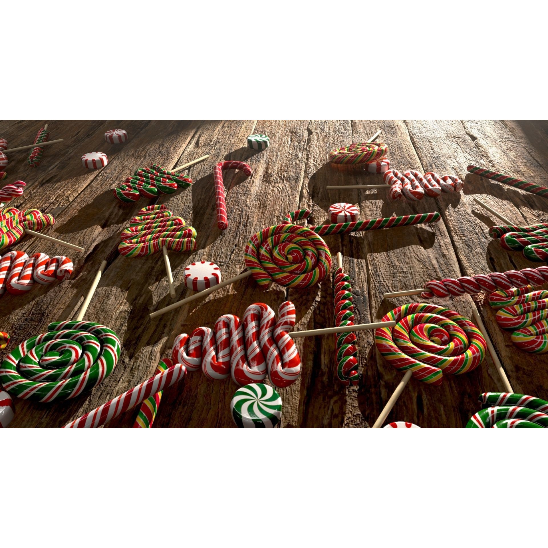 Candy Canes and Christmas Sweets - Low-Poly Game-Ready 3D Model - View 30