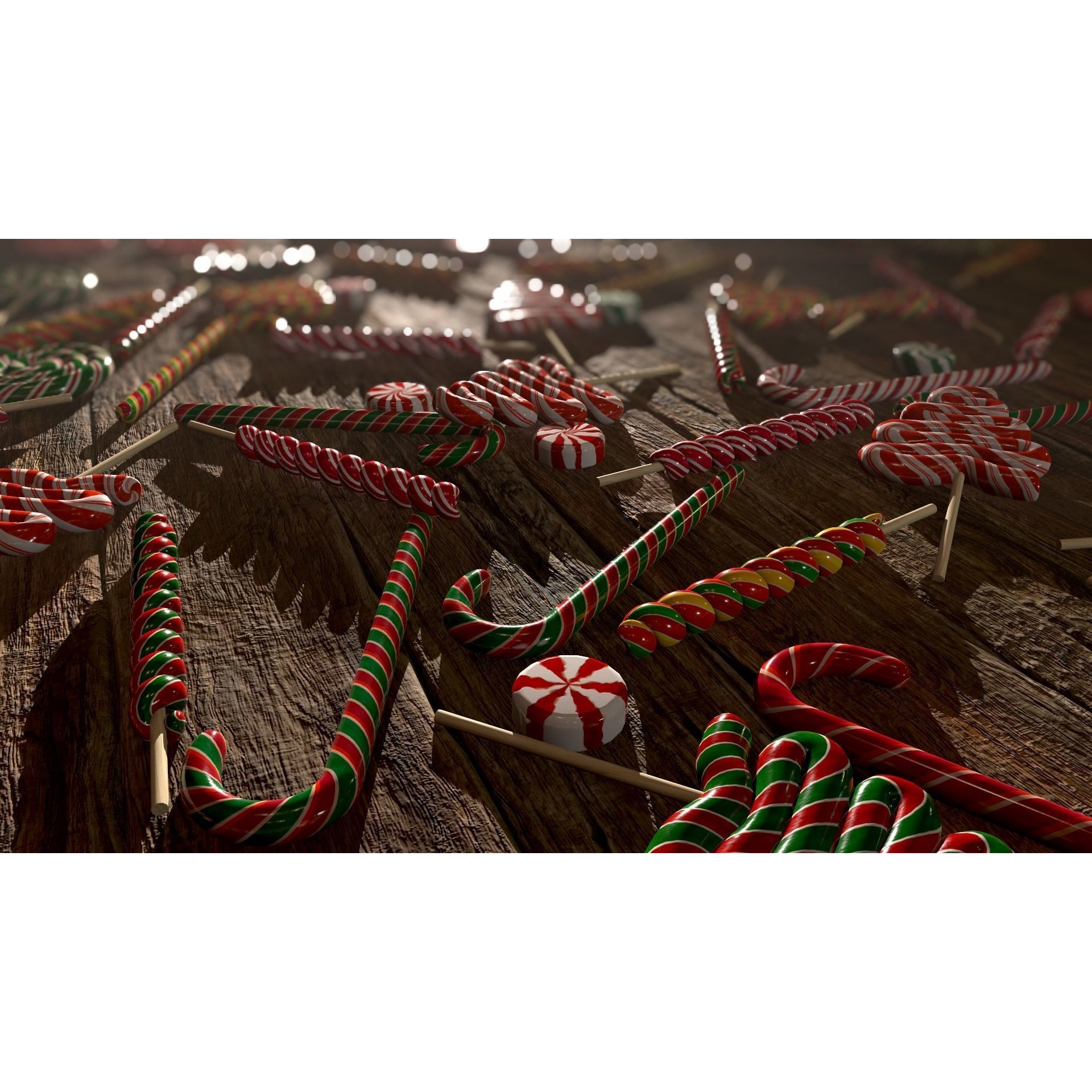 Candy Canes and Christmas Sweets - Low-Poly Game-Ready 3D Model - View 31