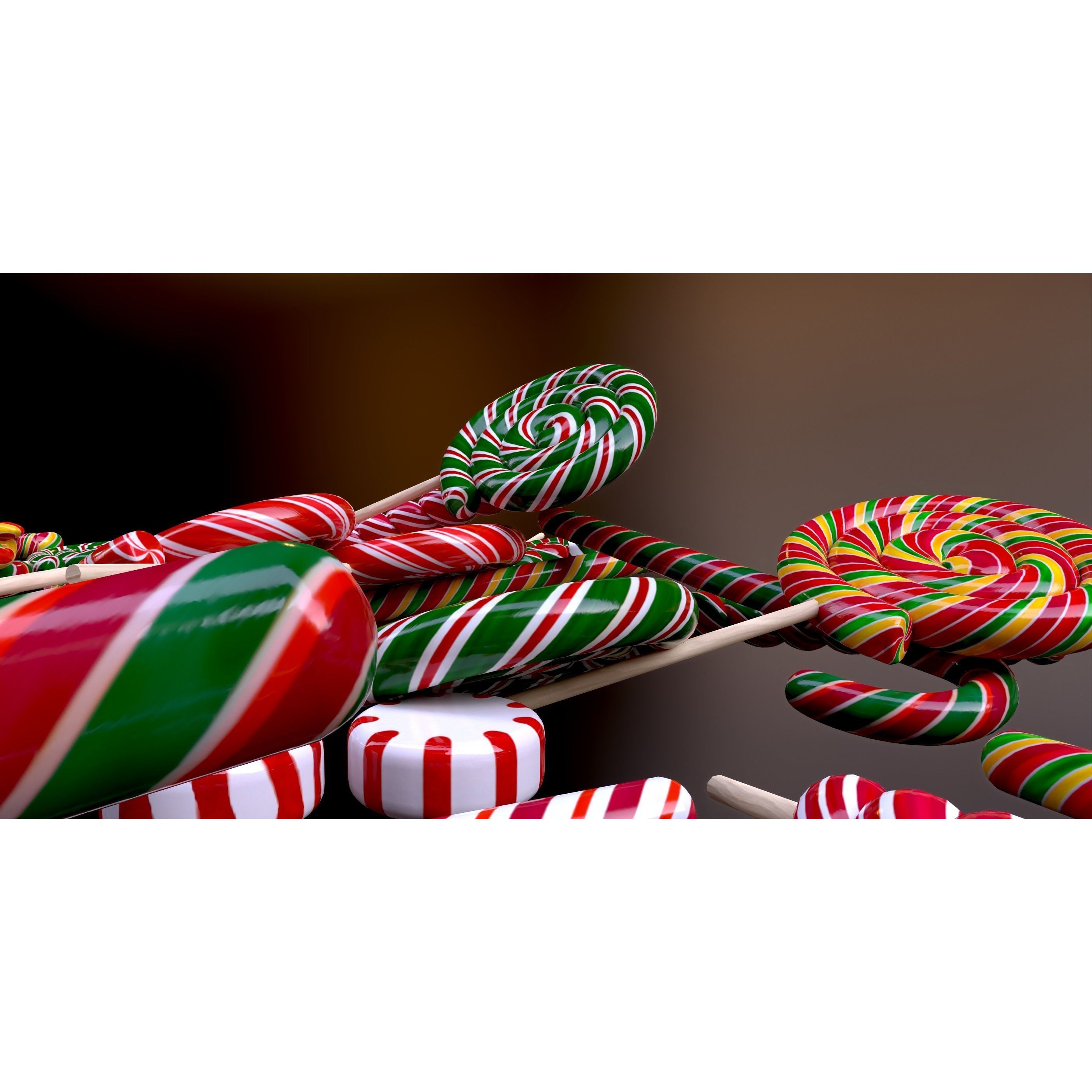 Candy Canes and Christmas Sweets - Low-Poly Game-Ready 3D Model - View 5