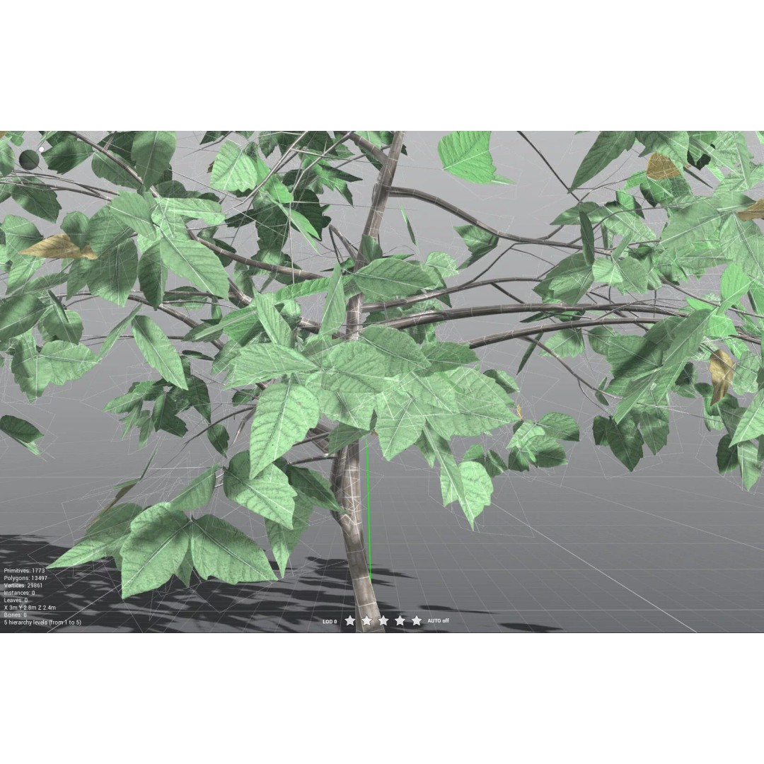 Western Poison Oak 3D Model – Low Poly Game Asset, FBX, PBR Textures