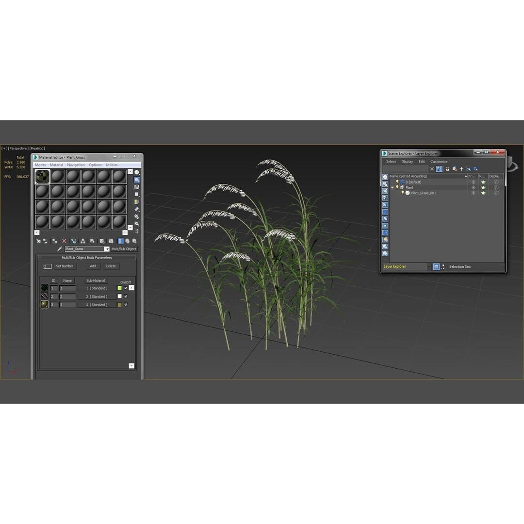 Grasses 3D Model – Low Poly Optimized Asset for Games, FBX - View 15