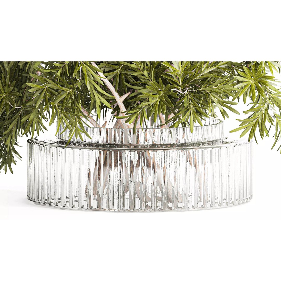 Realistic Flower Bouquet 3D Model – Decorative Greenery in Glass Vase - View 4