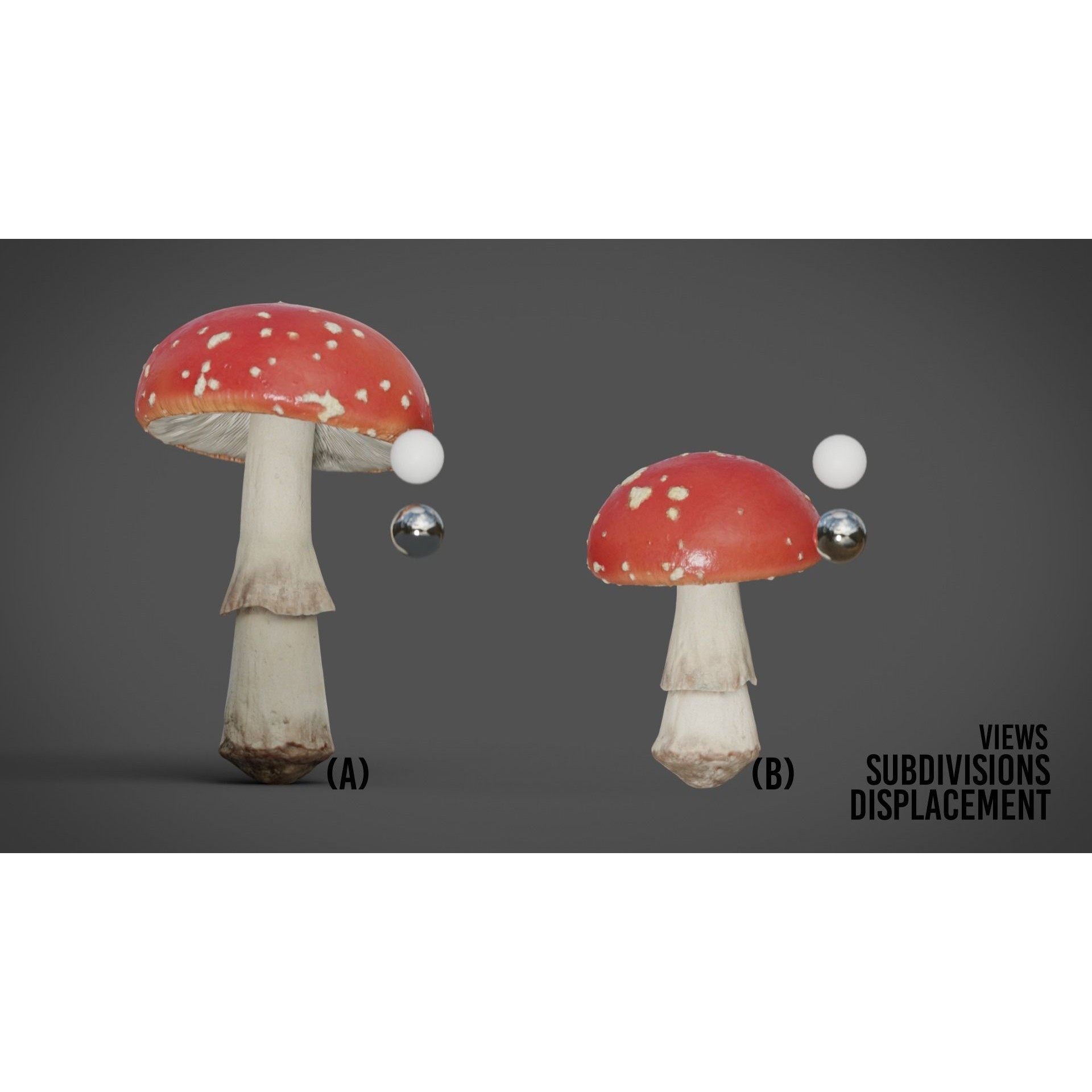 Mushrooms Fly Agaric - Animated PBR 3D Model - View 10