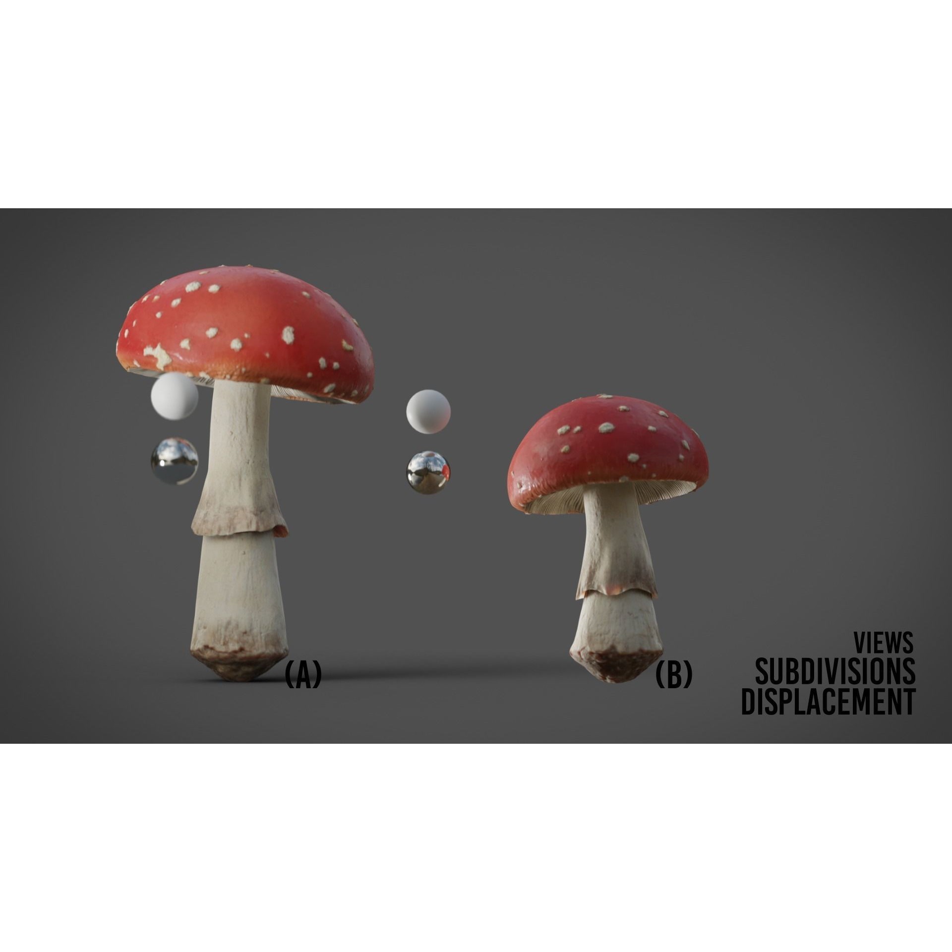 Mushrooms Fly Agaric - Animated PBR 3D Model - View 11