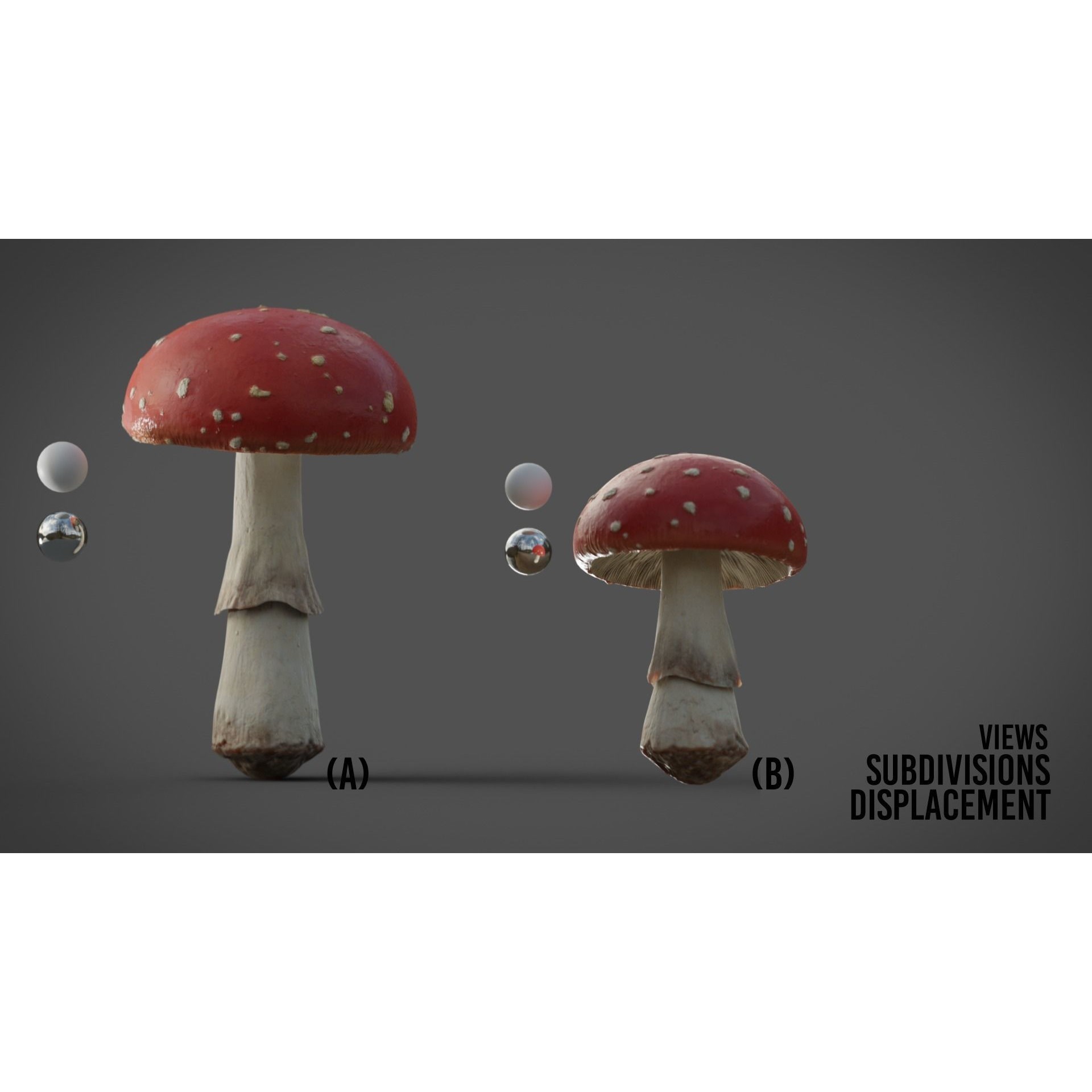 Mushrooms Fly Agaric - Animated PBR 3D Model - View 12
