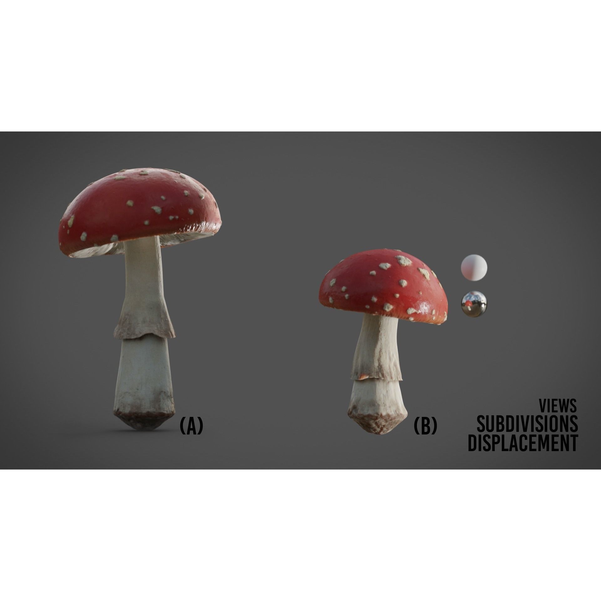 Mushrooms Fly Agaric - Animated PBR 3D Model - View 13