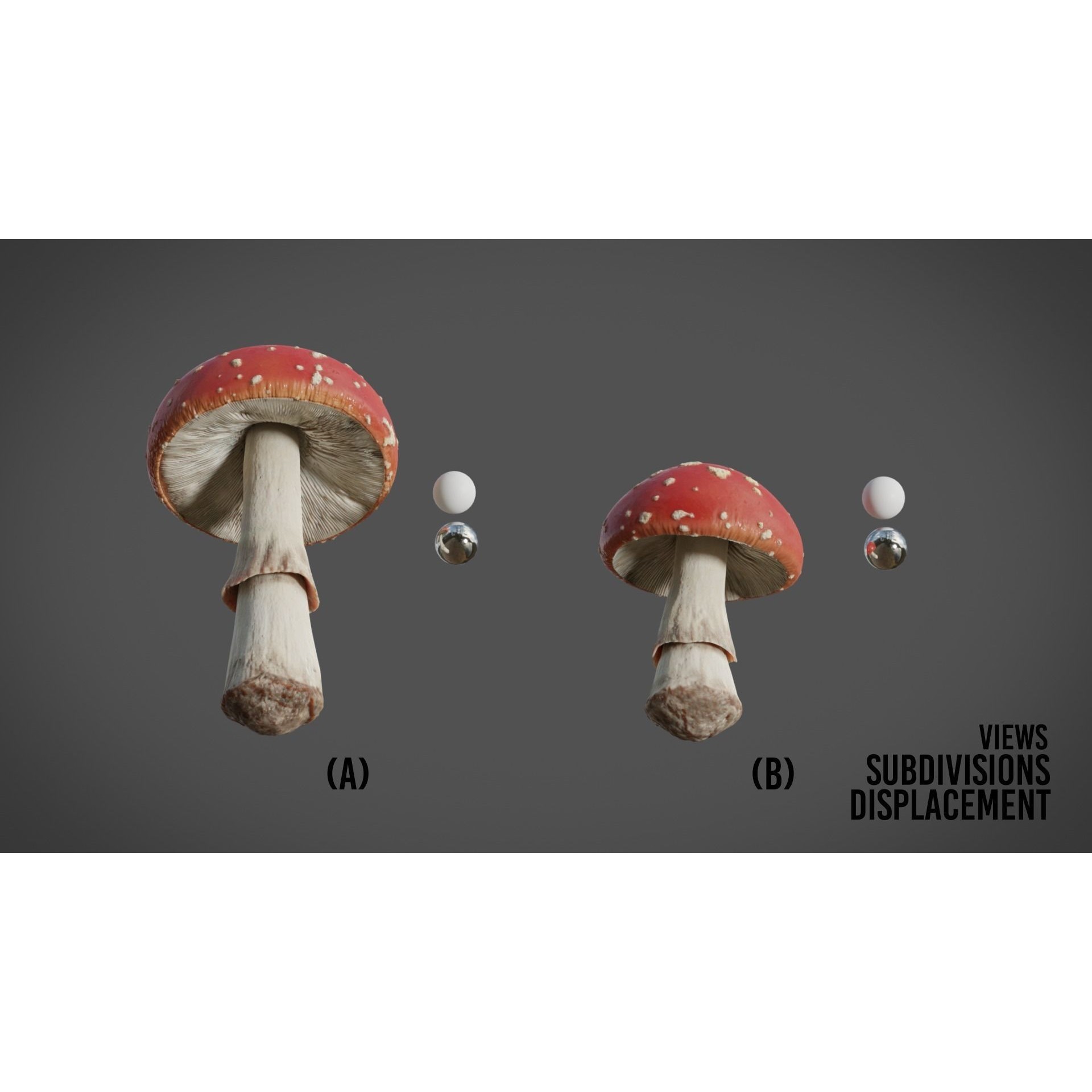 Mushrooms Fly Agaric - Animated PBR 3D Model - View 14