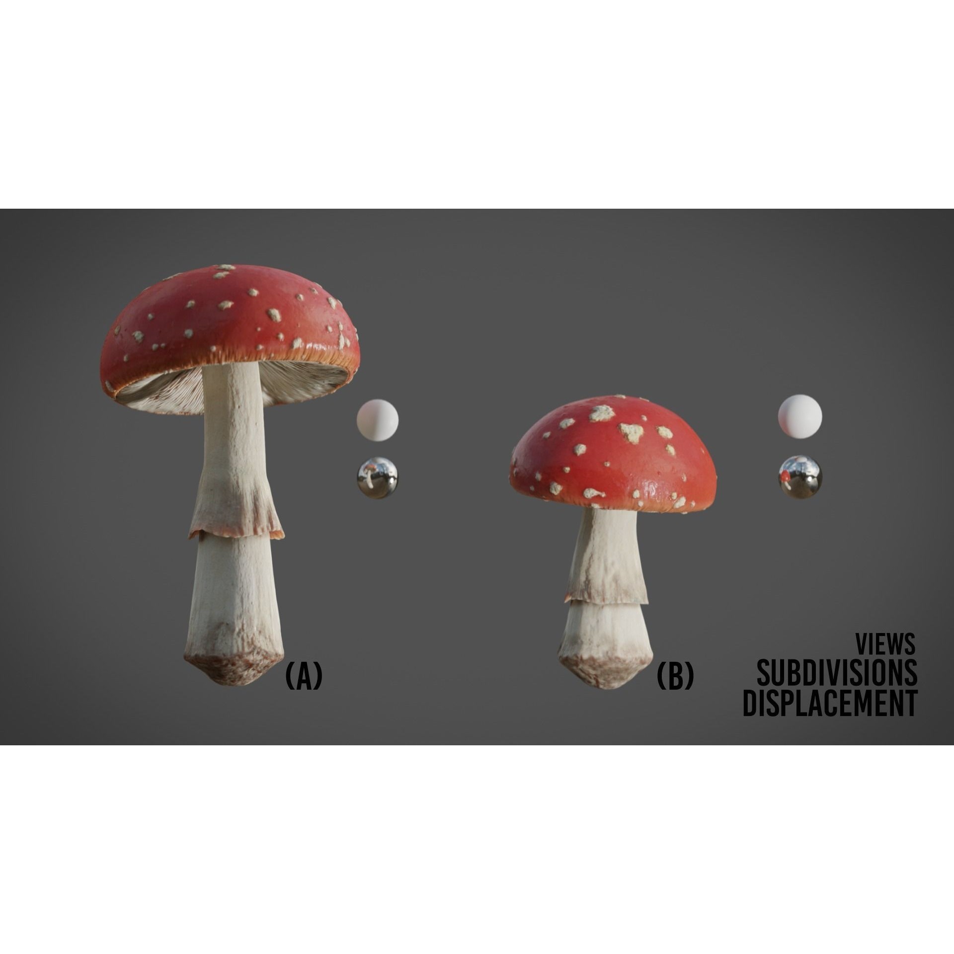Mushrooms Fly Agaric - Animated PBR 3D Model - View 9