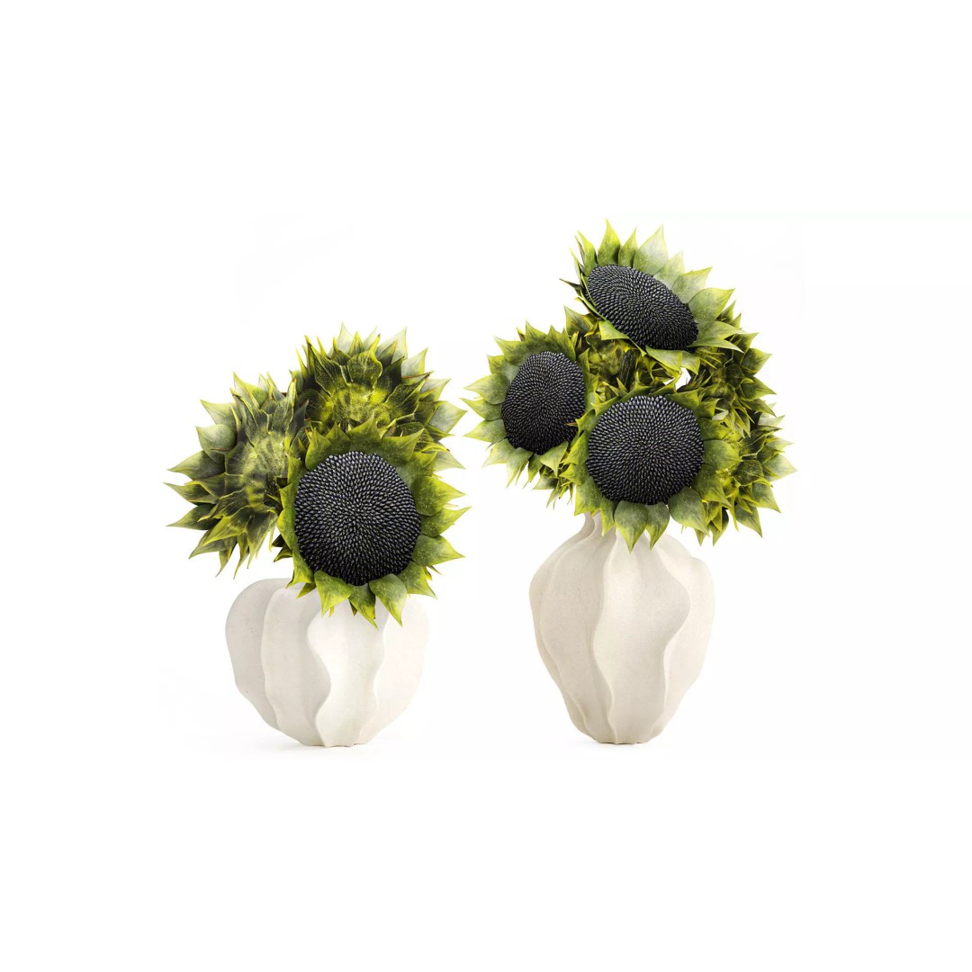 Sunflower Bouquet 3D Model – Modern Ceramic Vase Decor, FBX - View 2