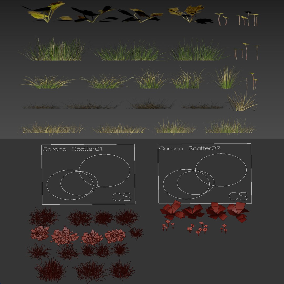 Grass 3D Model – PBR Plant Asset with Diverse Vegetation Formats - View 6