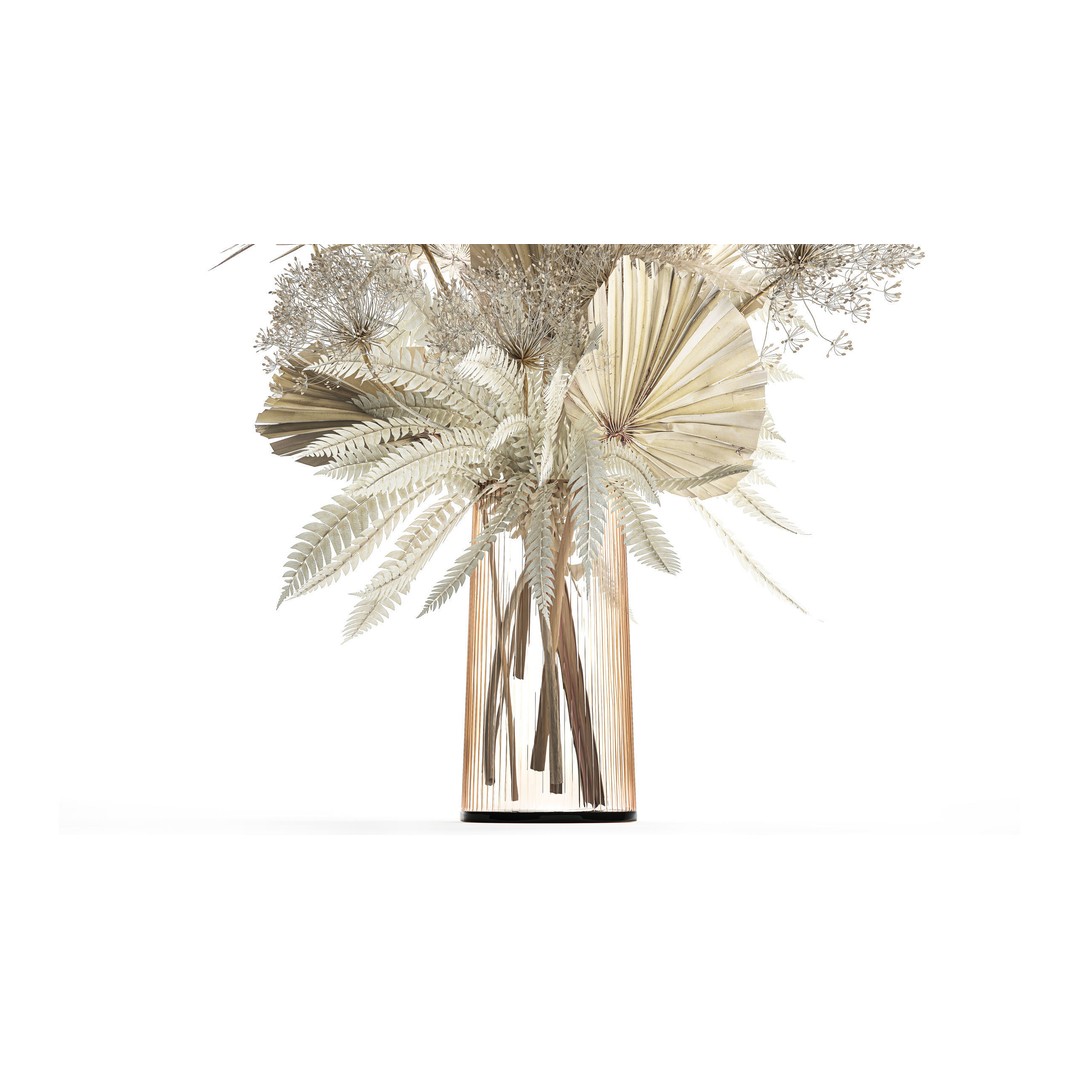 Bouquet Of Dried Flowers 3D Model – Modern Decorative Vase, FBX - View 6