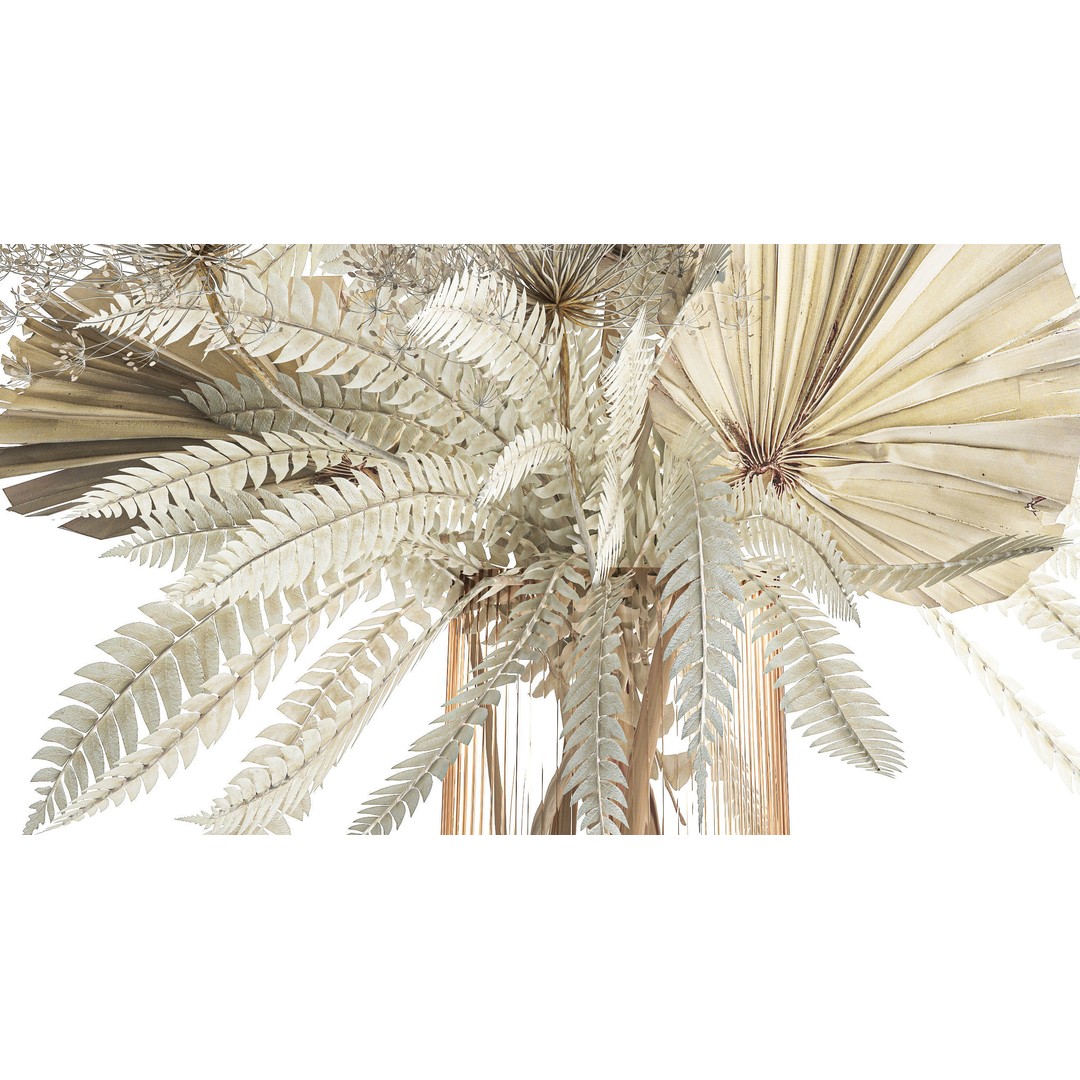 Bouquet Of Dried Flowers 3D Model – Modern Decorative Vase, FBX - View 7