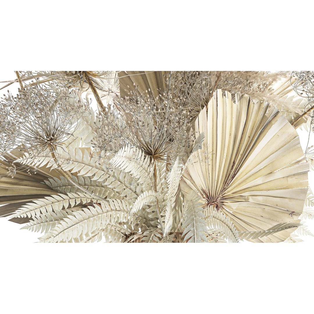 Bouquet Of Dried Flowers 3D Model – Modern Decorative Vase, FBX - View 8
