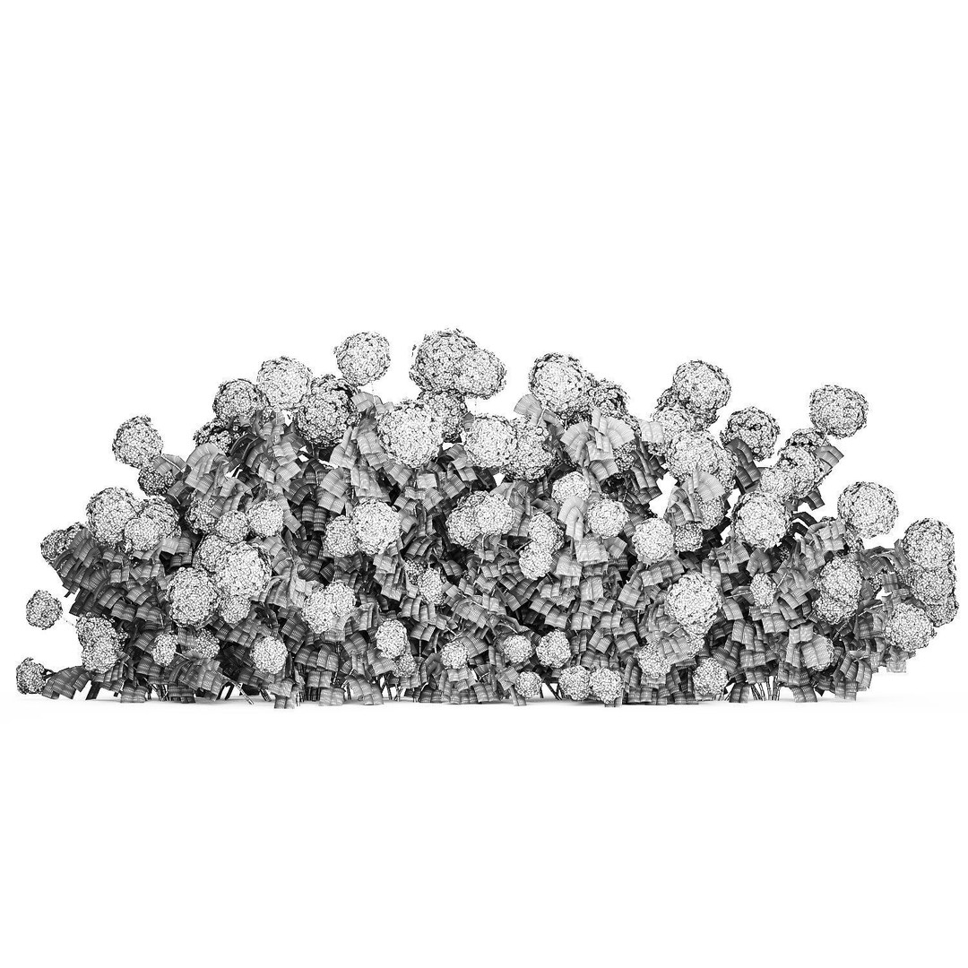 White Hydrangea 3D Model – Lush Bush for Garden Decoration, PBR