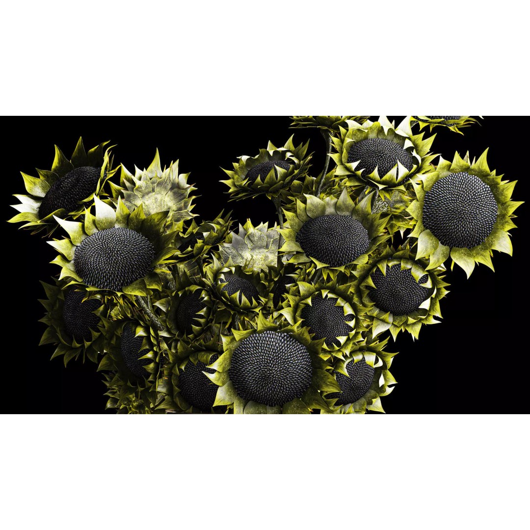 Realistic Sunflower Bouquet 3D Model – Modern Ceramic Vase, FBX - View 3