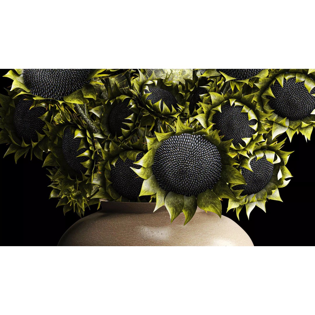 Realistic Sunflower Bouquet 3D Model – Modern Ceramic Vase, FBX - View 6