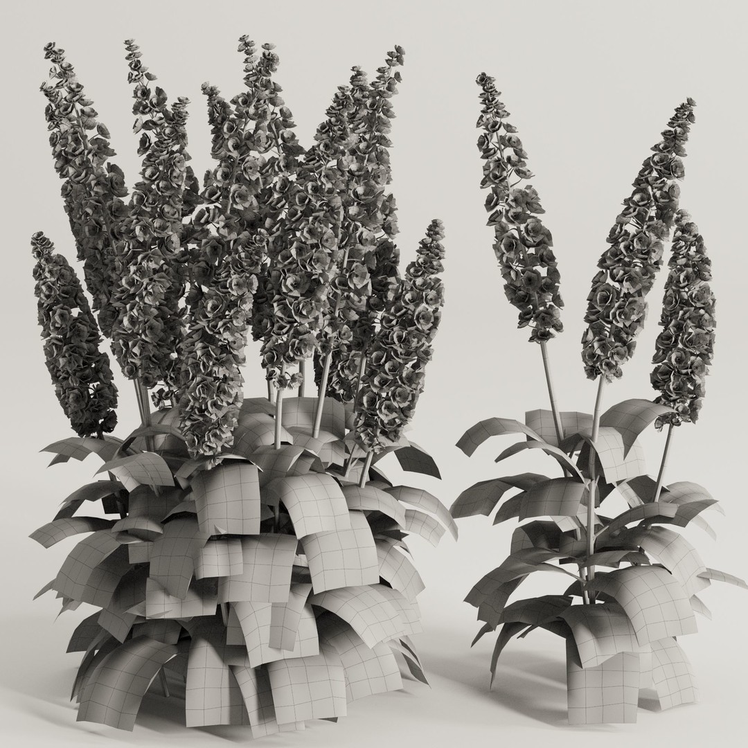 Flower Bush 3D Model – PBR Polygon Mesh for Outdoor Use - View 3