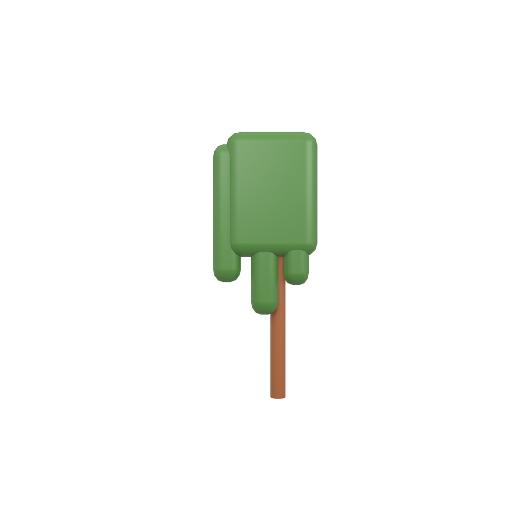 Cartoon Tree 3D Model – Low Poly Pack with PBR Textures, FBX/OBJ - View 100