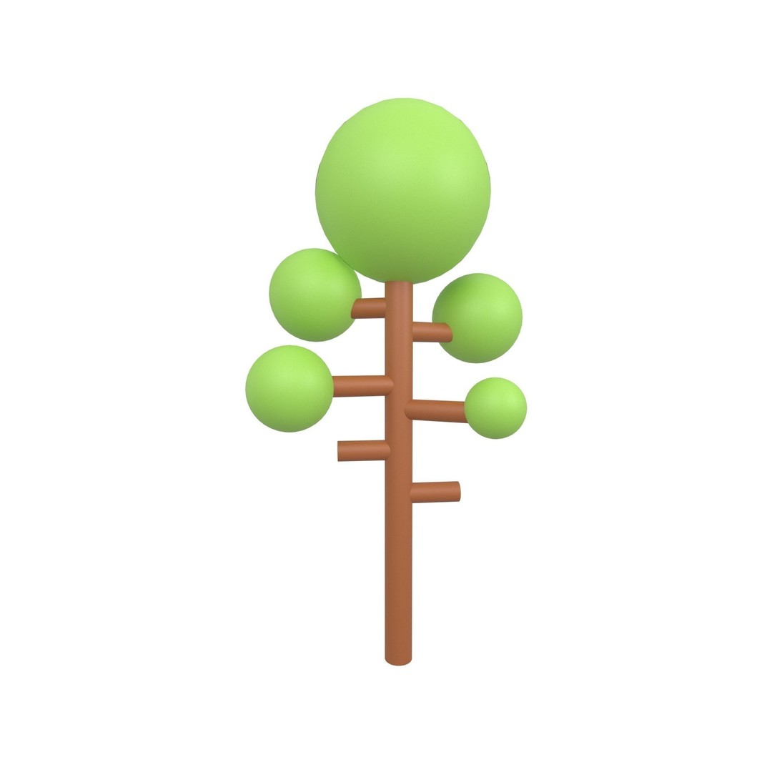Cartoon Tree 3D Model – Low Poly Pack with PBR Textures, FBX/OBJ - View 11