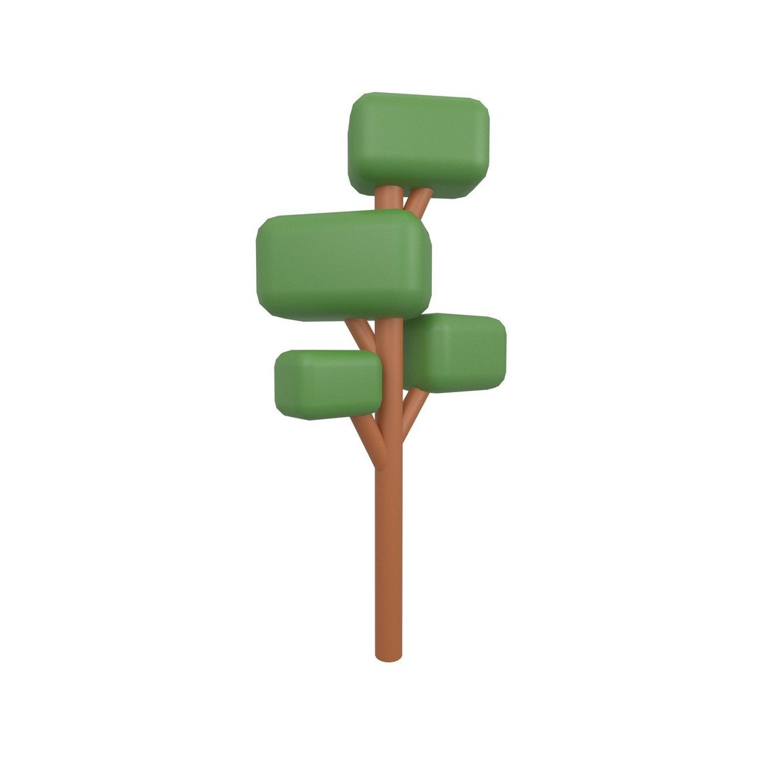 Cartoon Tree 3D Model – Low Poly Pack with PBR Textures, FBX/OBJ - View 14