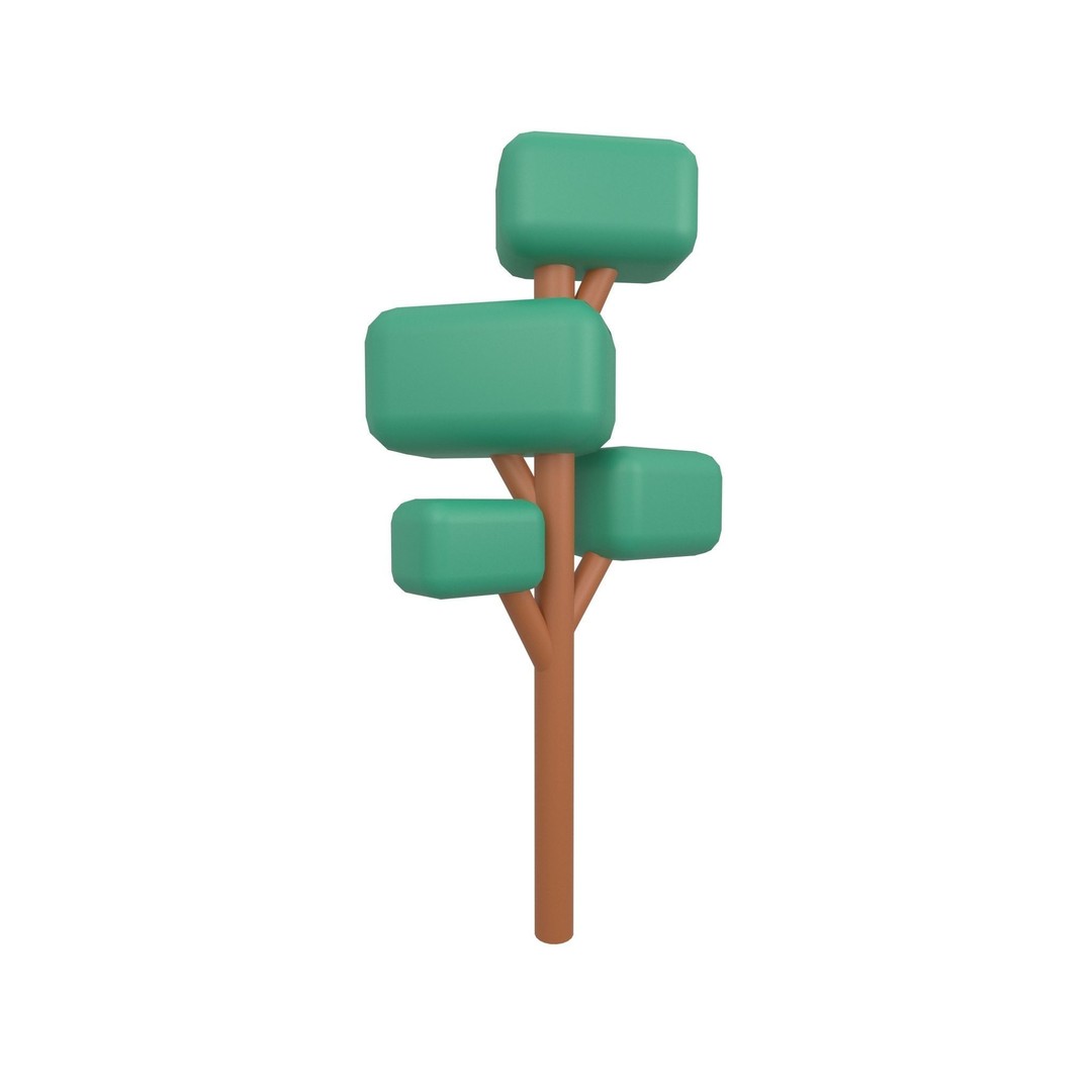 Cartoon Tree 3D Model – Low Poly Pack with PBR Textures, FBX/OBJ - View 15