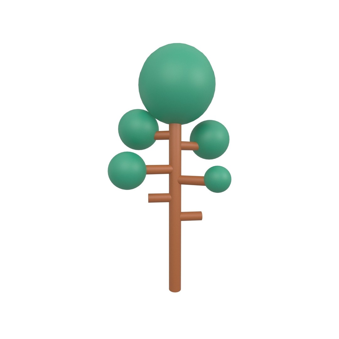 Cartoon Tree 3D Model – Low Poly Pack with PBR Textures, FBX/OBJ - View 21